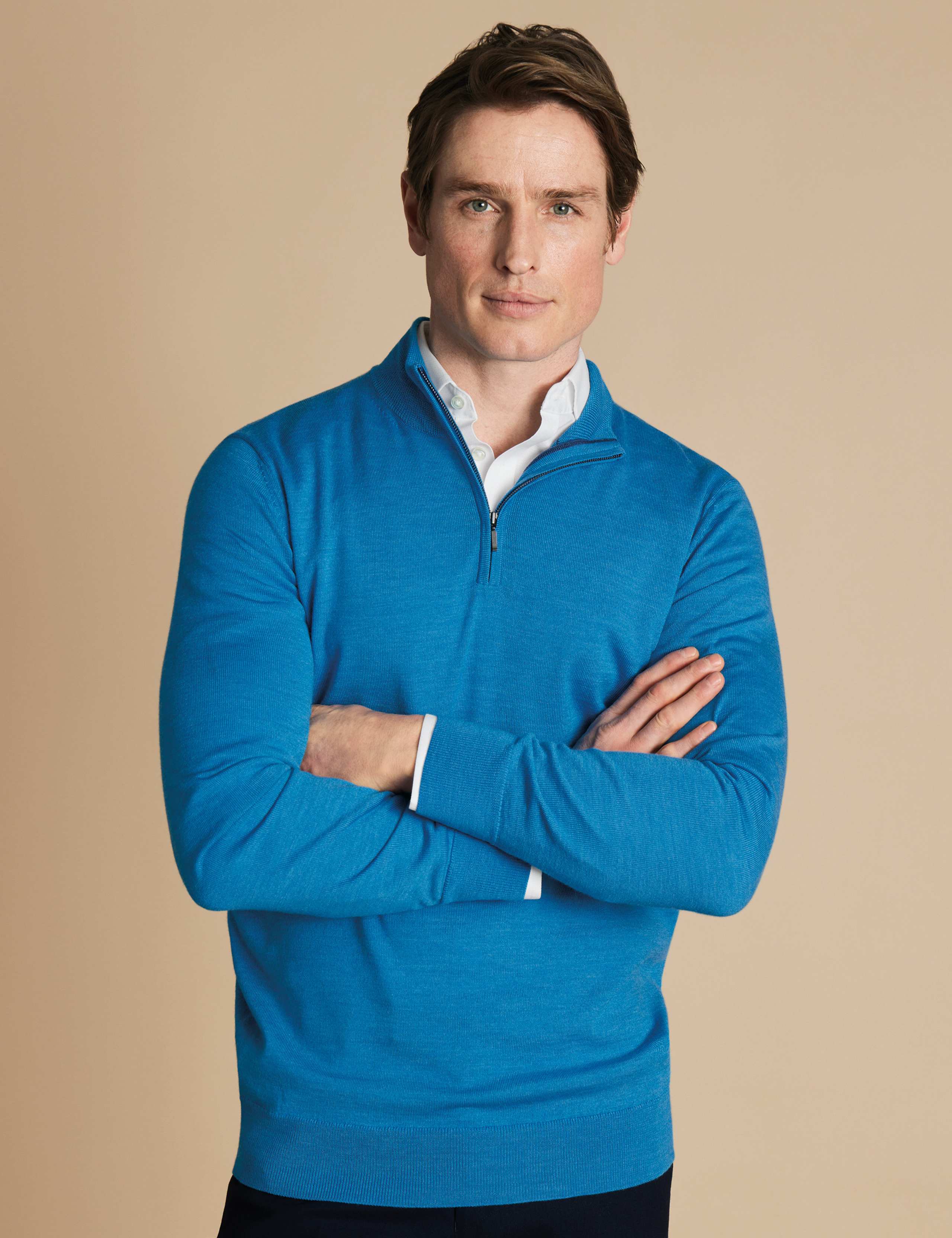 Pure Merino Wool Half Zip Jumper