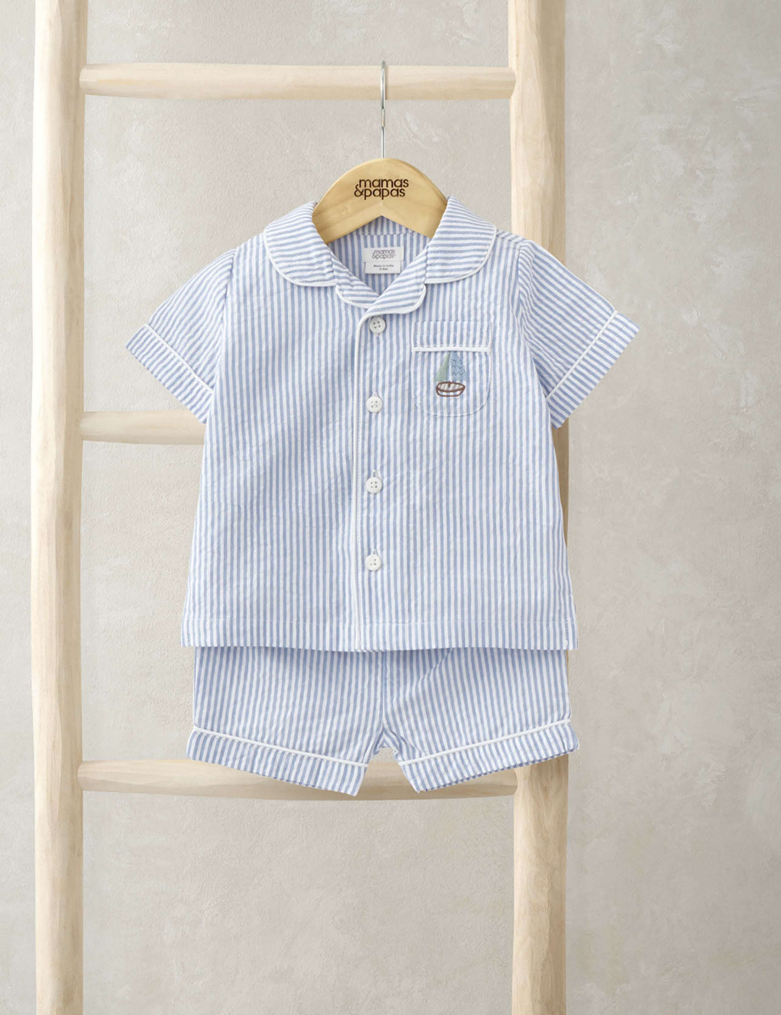 Pure Cotton Striped Pyjamas (3-36 Mths)