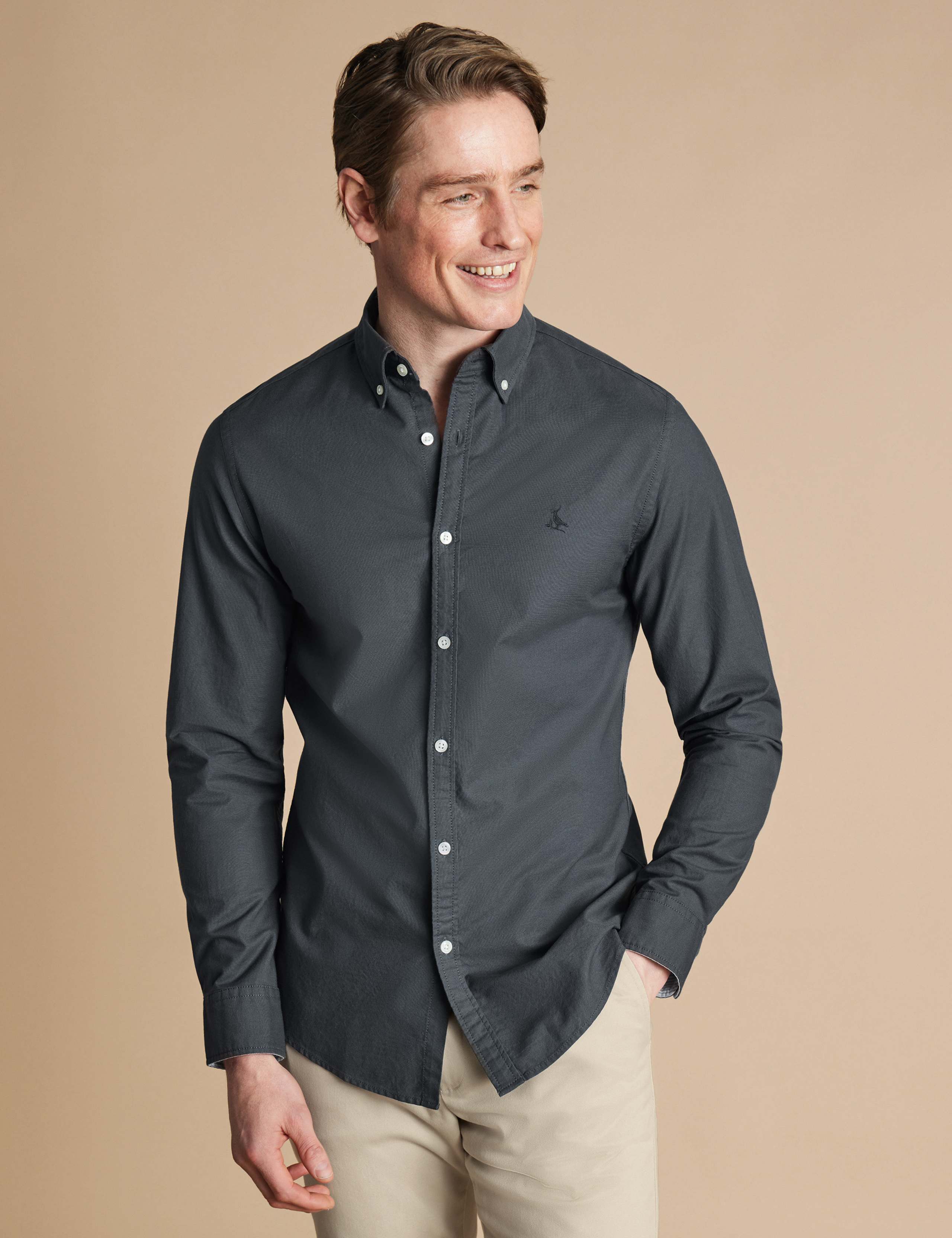 Slim Fit Pure Cotton Washed Oxford Shirt