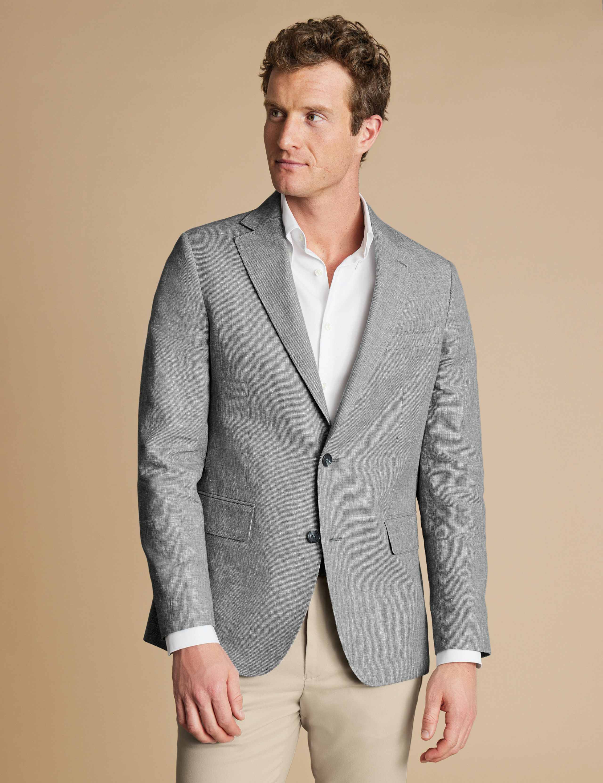 Slim Fit Linen Blend Blazer