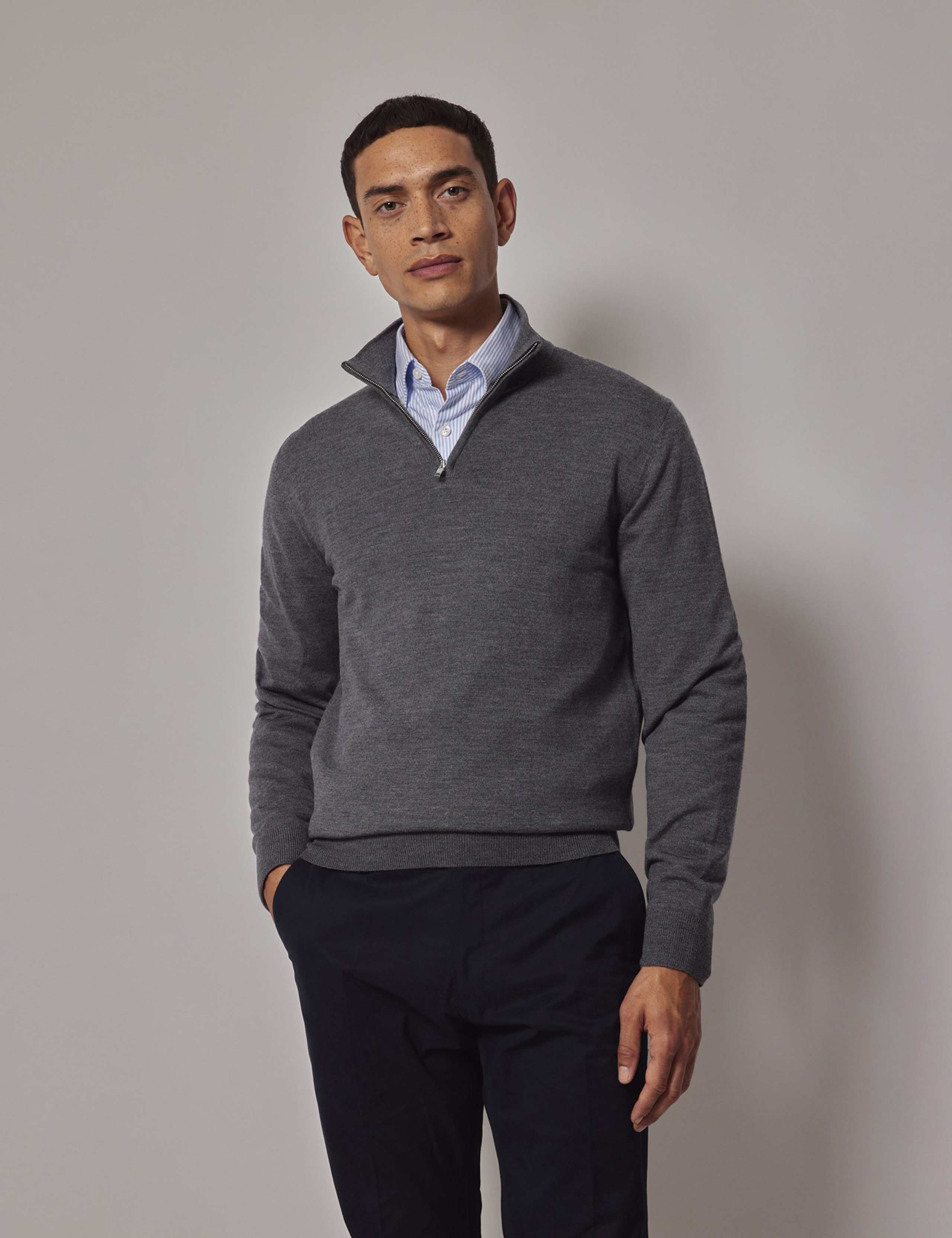 Pure Wool Half Zip Jumper