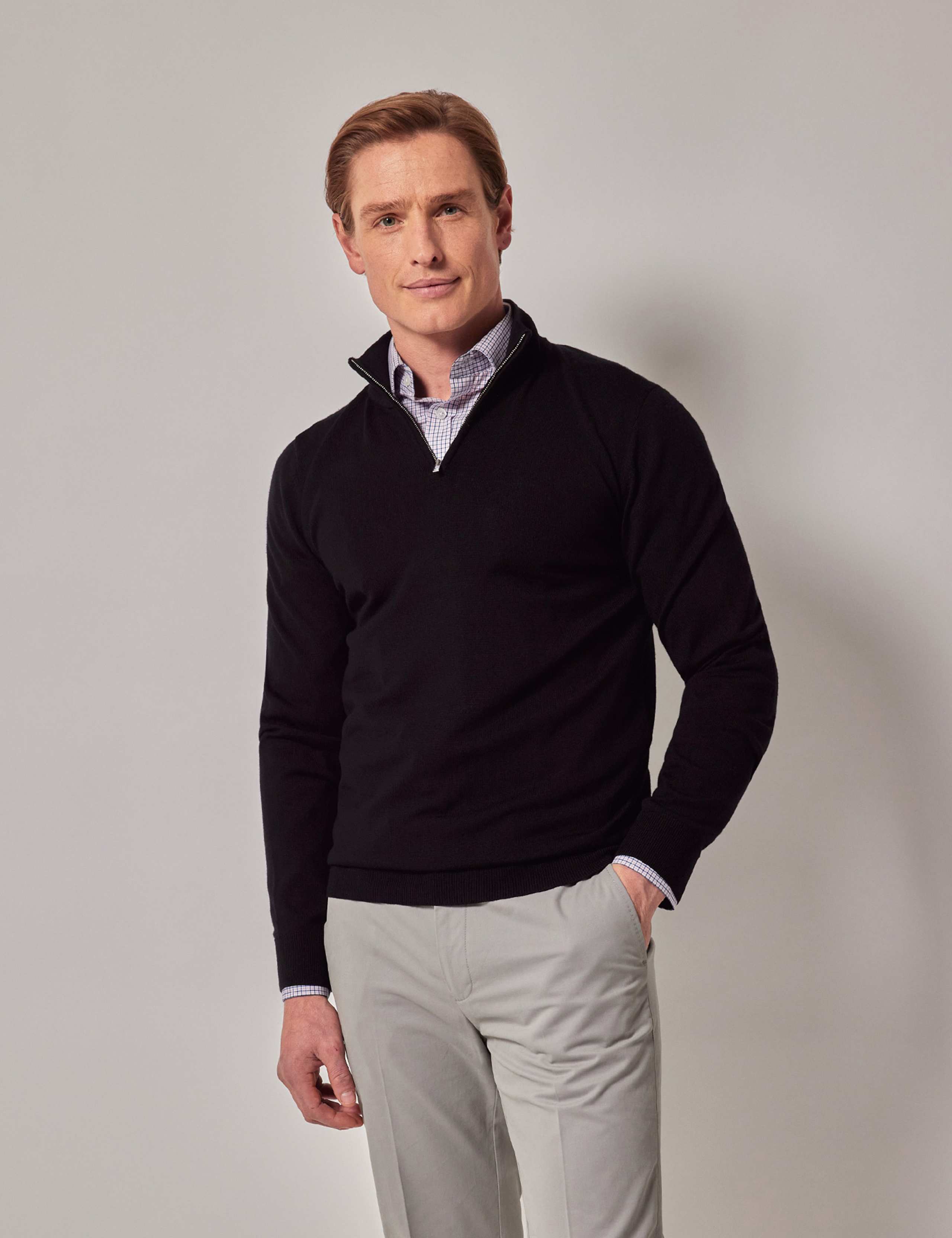 Pure Wool Half Zip Jumper