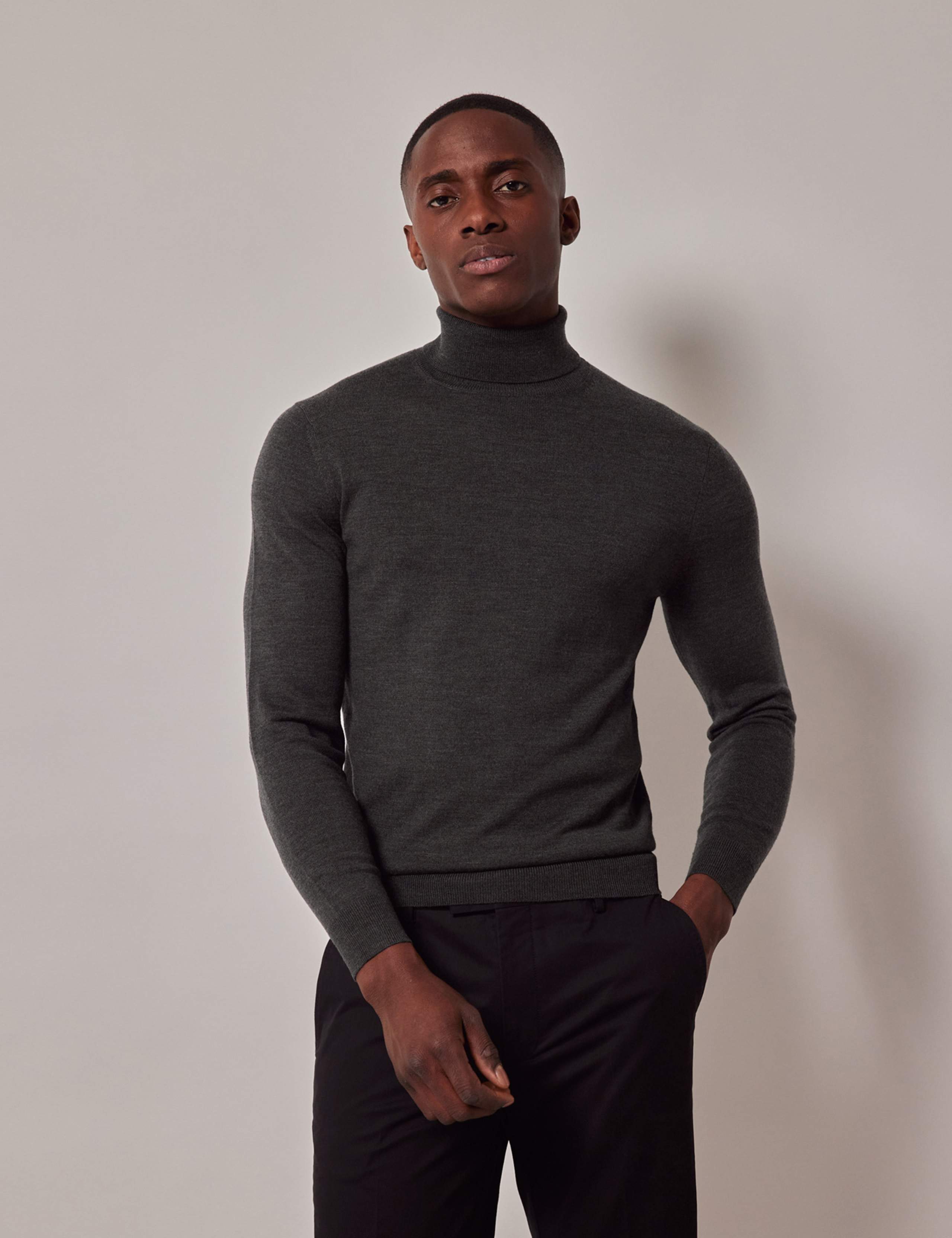 Pure Wool Roll Neck Jumper