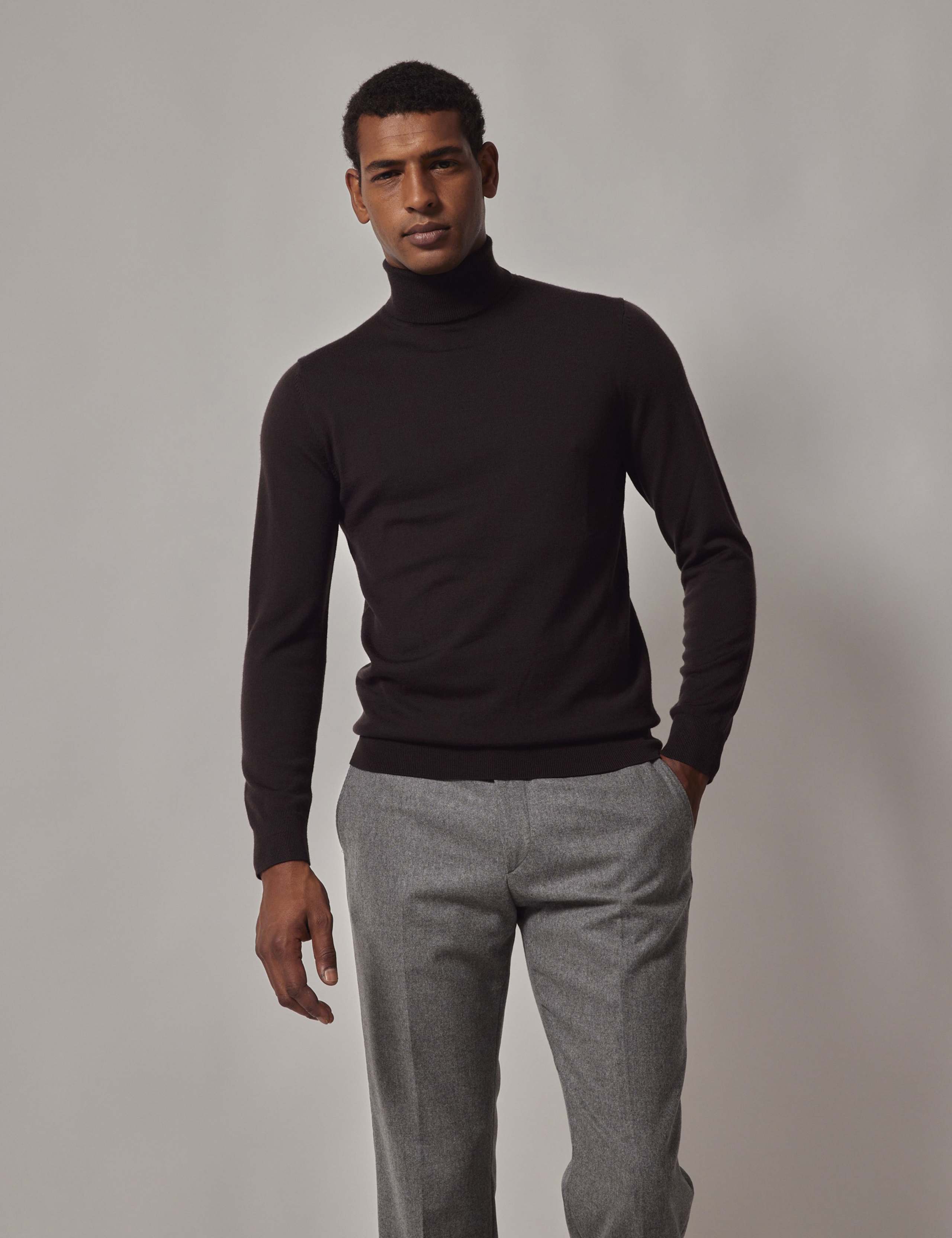 Pure Wool Roll Neck Jumper