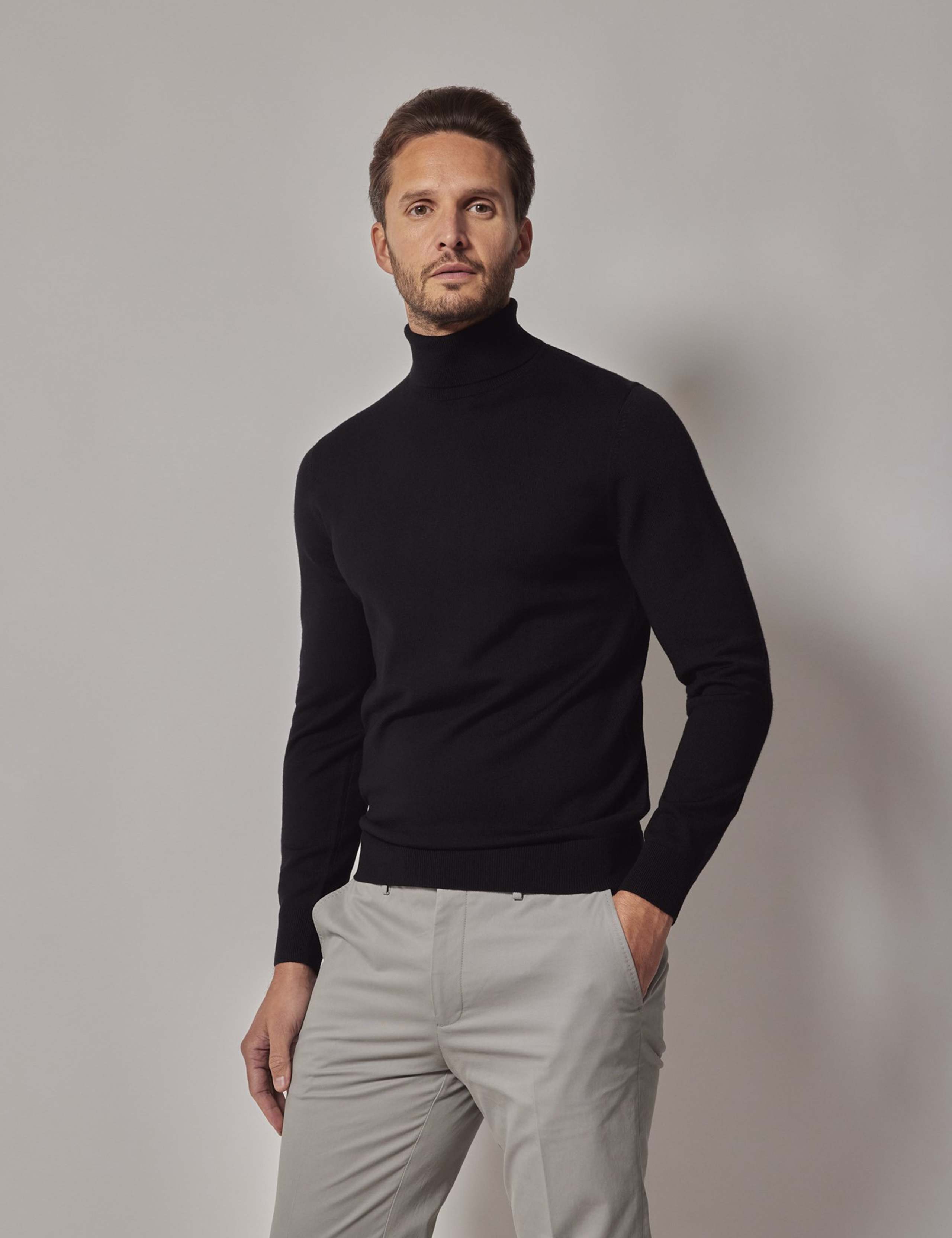 Pure Wool Roll Neck Jumper