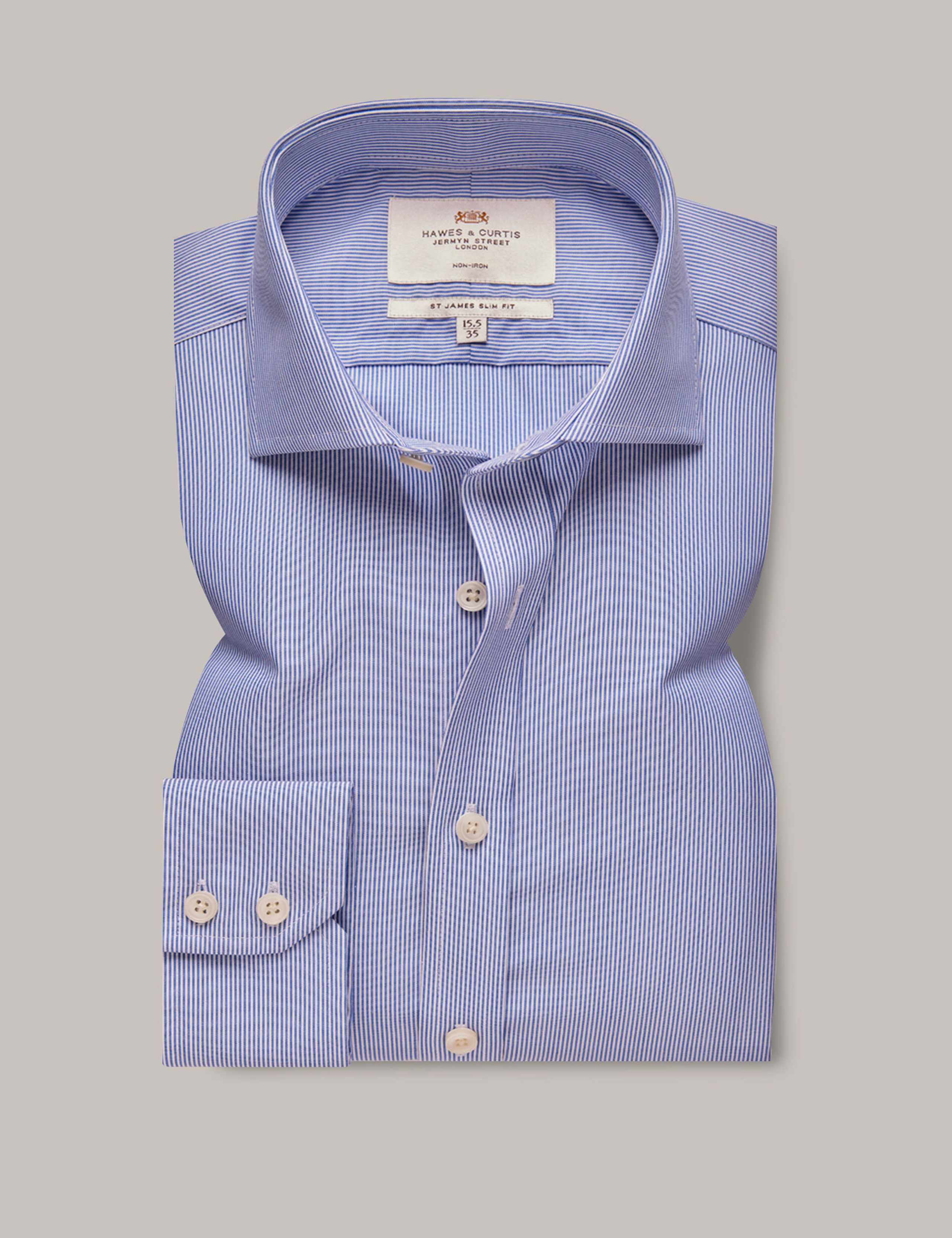 Slim Fit Non Iron Pure Cotton Striped Shirt