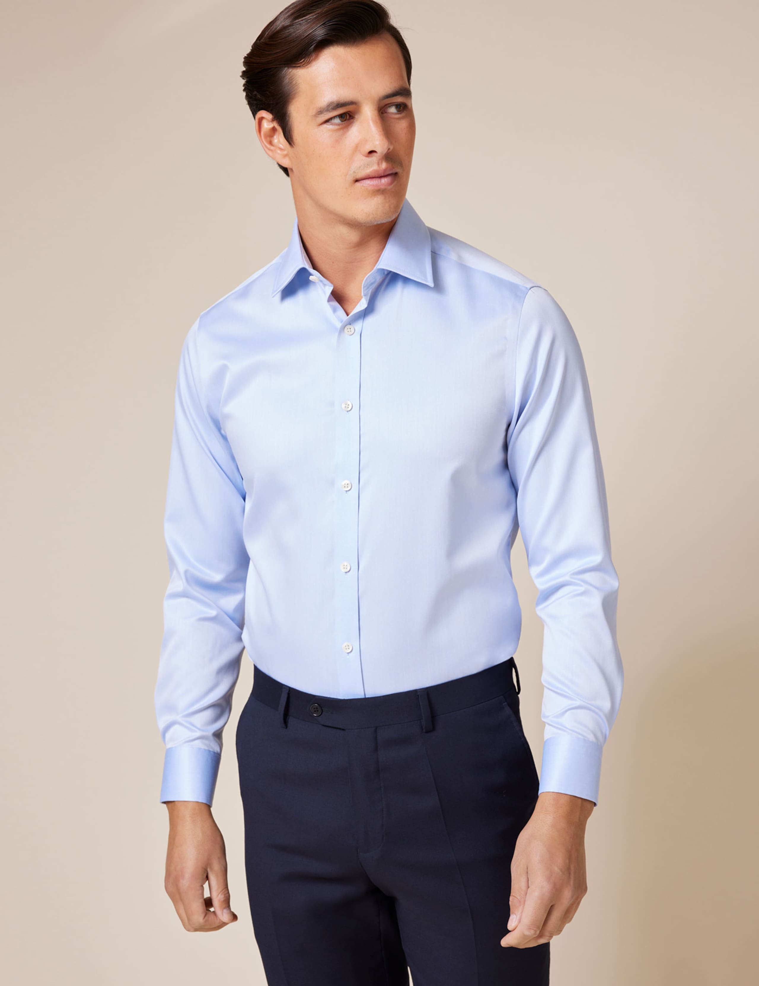 Slim Fit Non Iron Pure Cotton Twill Shirt