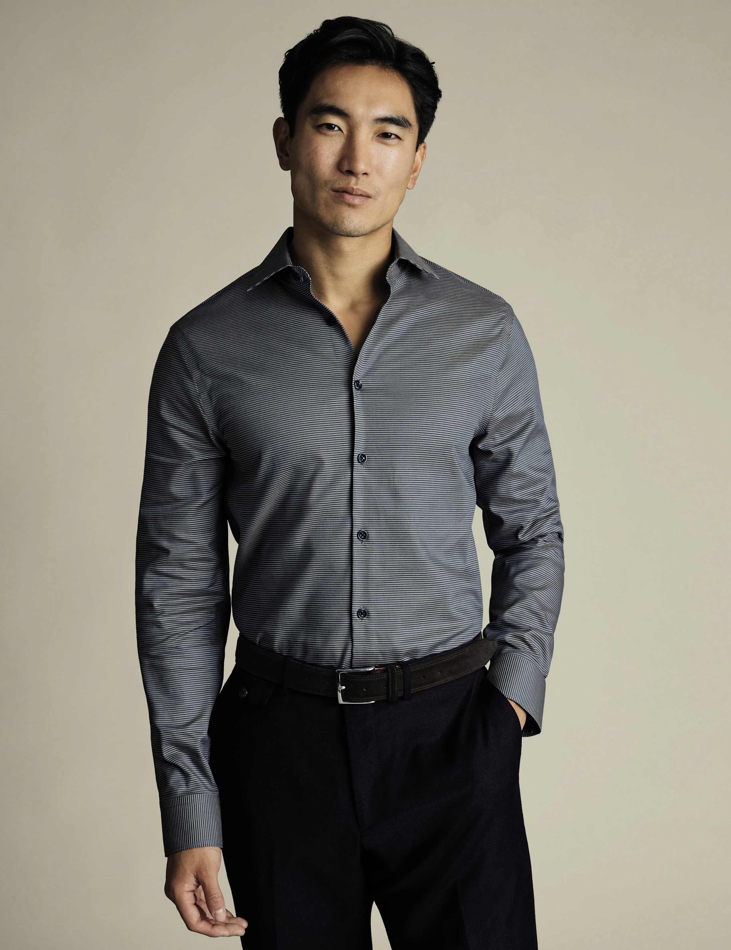 Non Iron Slim Fit Pure Cotton Stretch Shirt