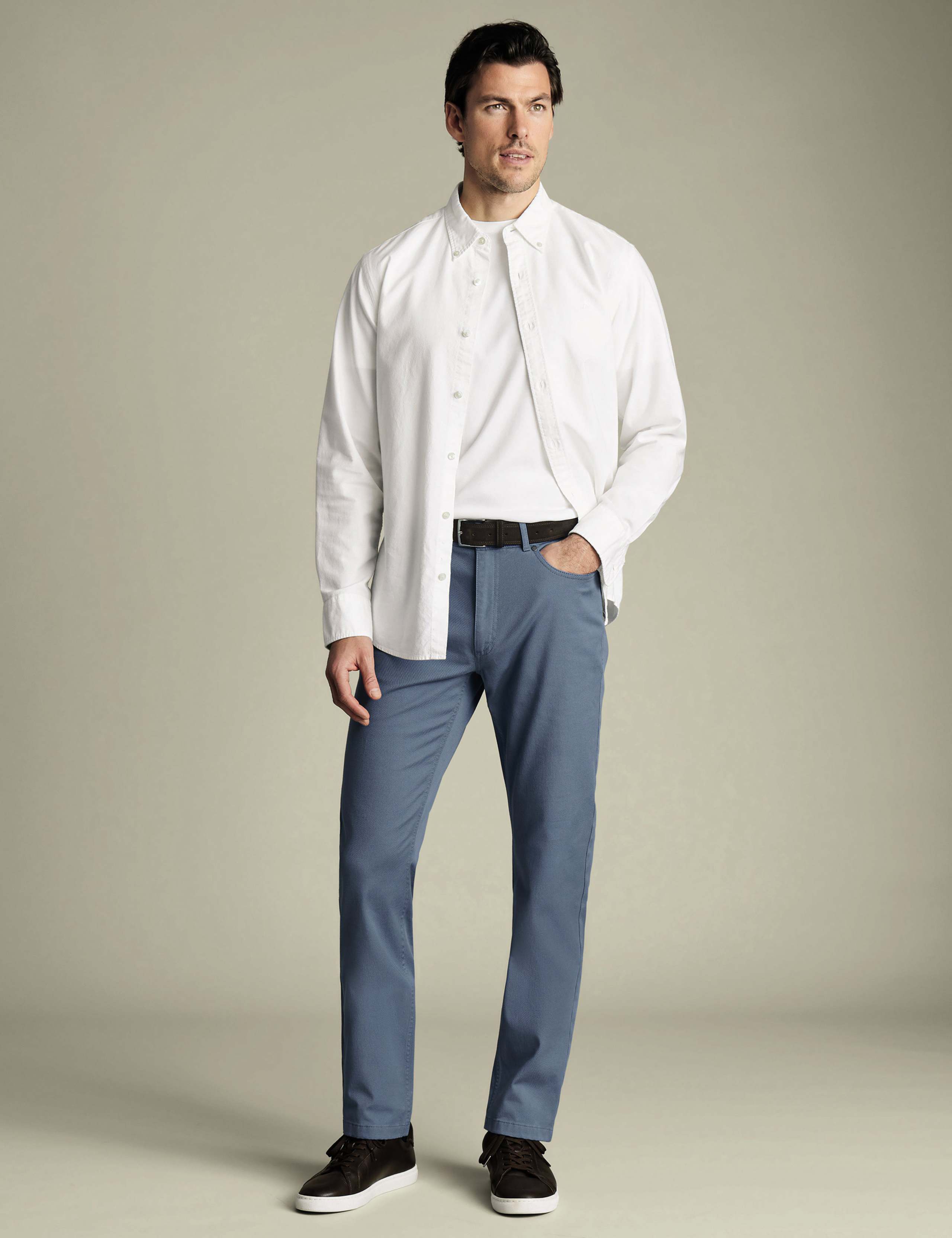 Slim Fit Twill 5 Pocket Stretch Jeans