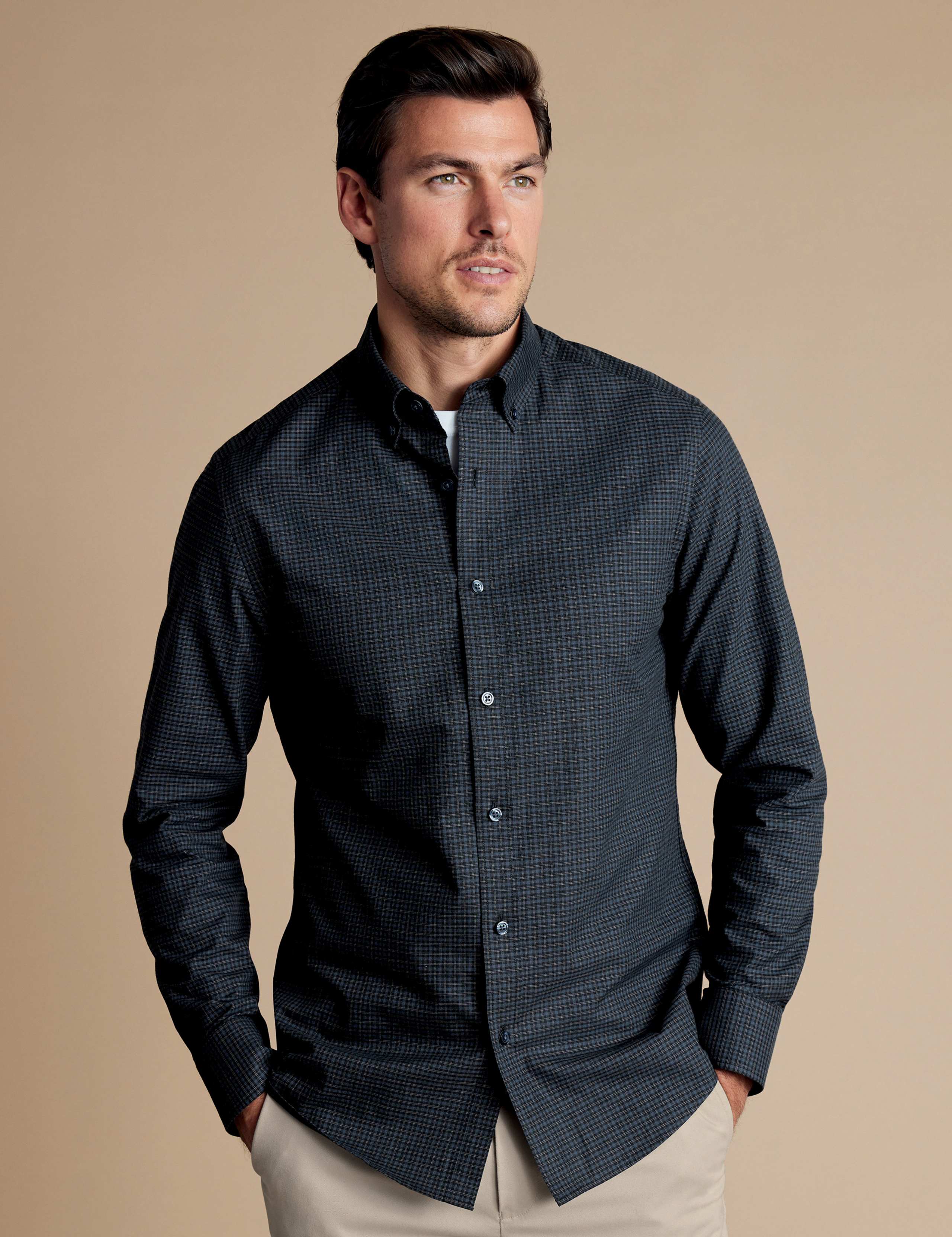 Regular Fit Brushed Cotton Check Shirt