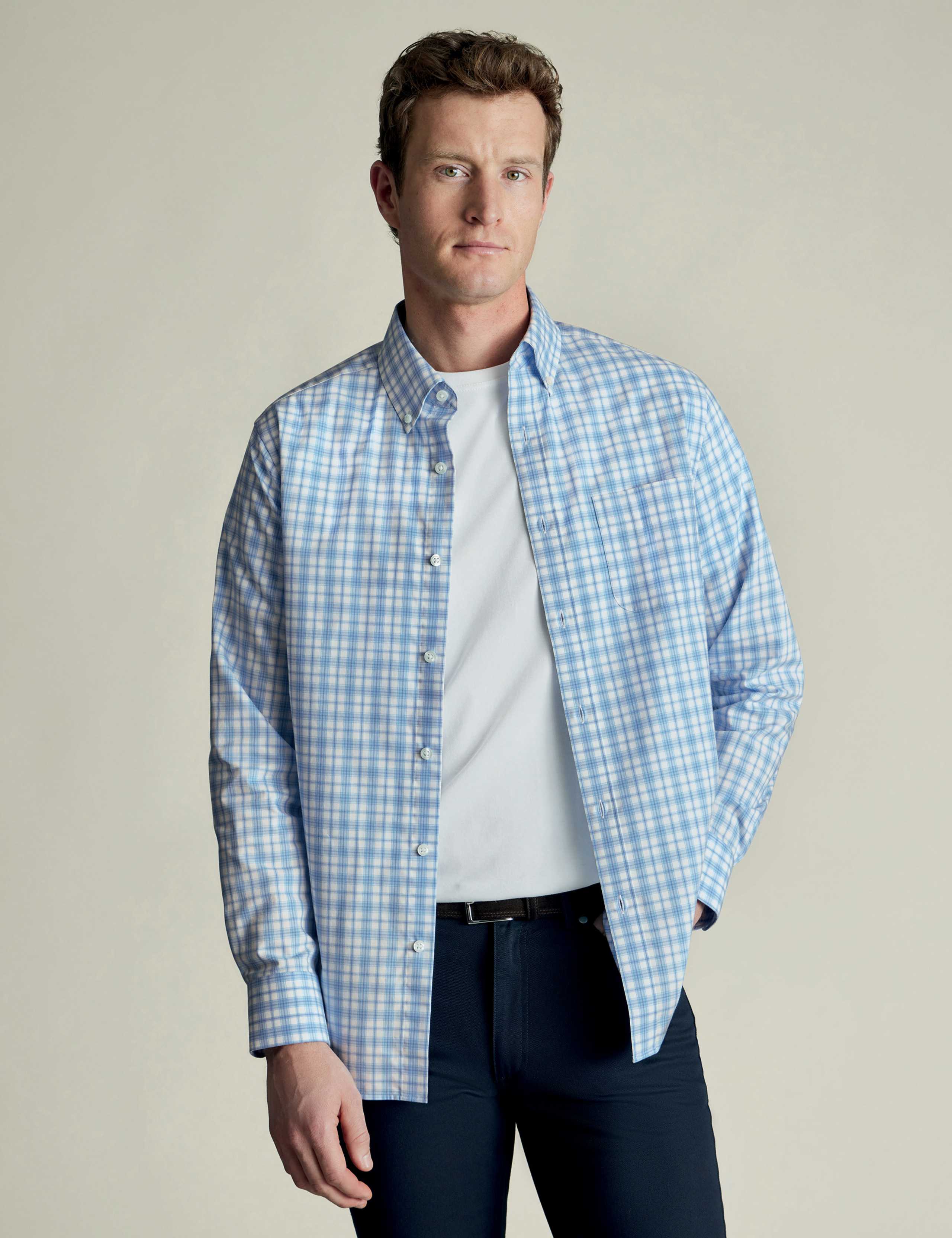 Regular Fit Non Iron Pure Cotton Check Shirt
