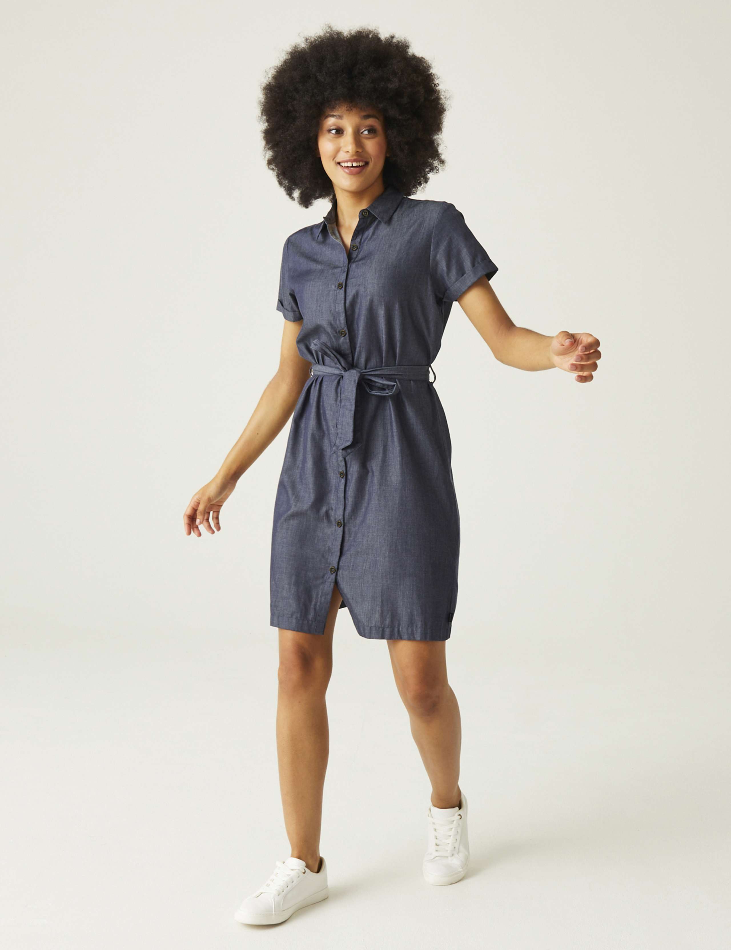 Rema Cotton Rich Striped Shirt Dress