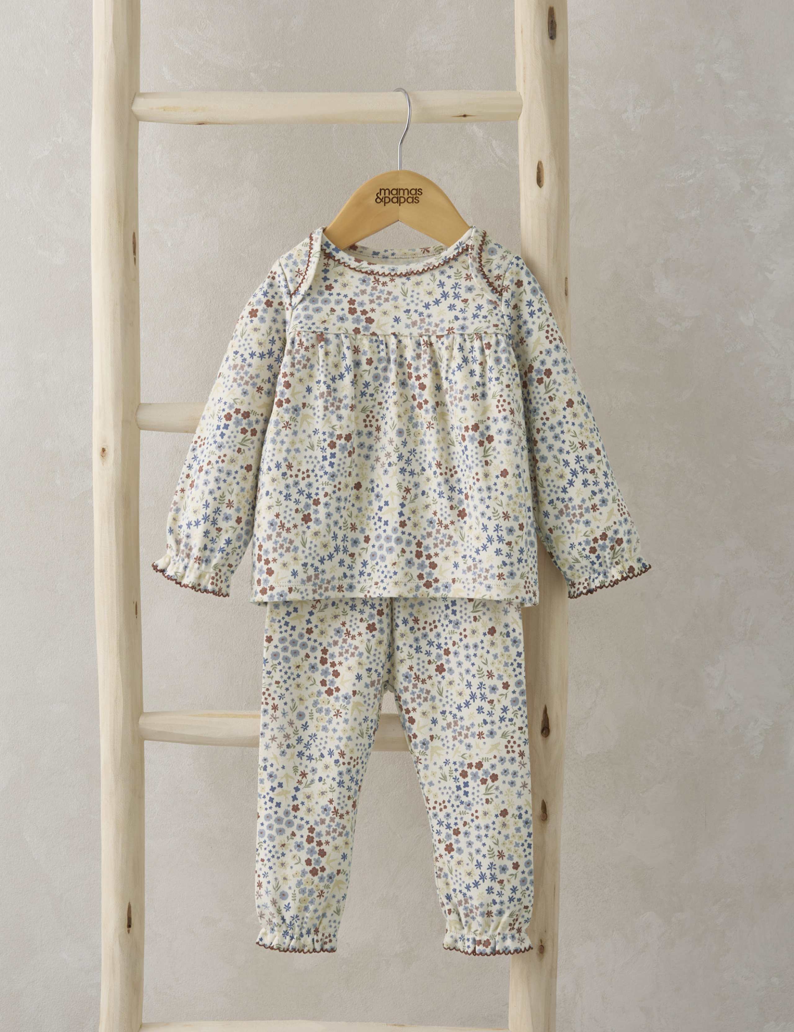 Pure Cotton Ditsy Floral Pyjamas (0-3 Yrs)