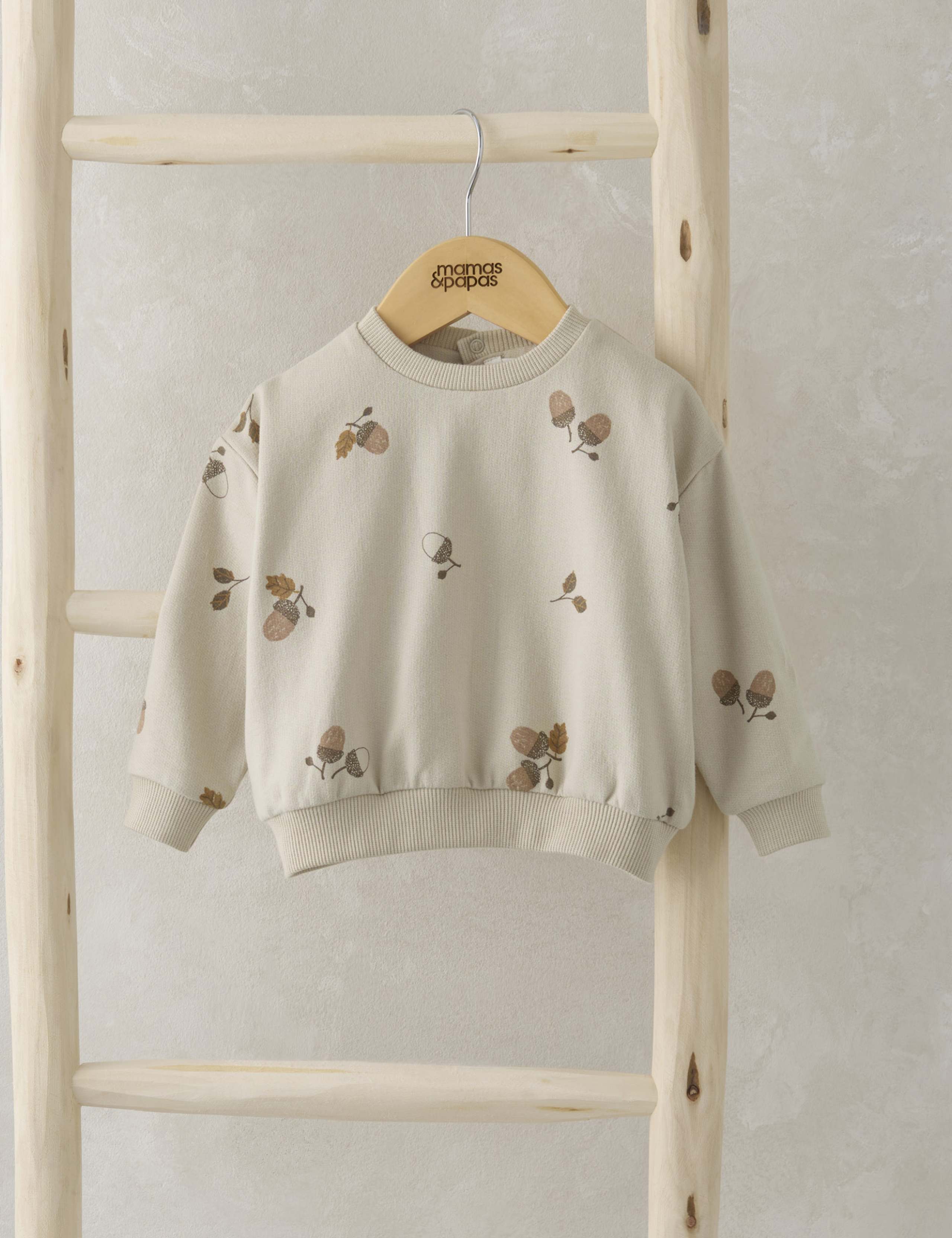 Pure Cotton Acorn Print Sweatshirt (0-3 Yrs)