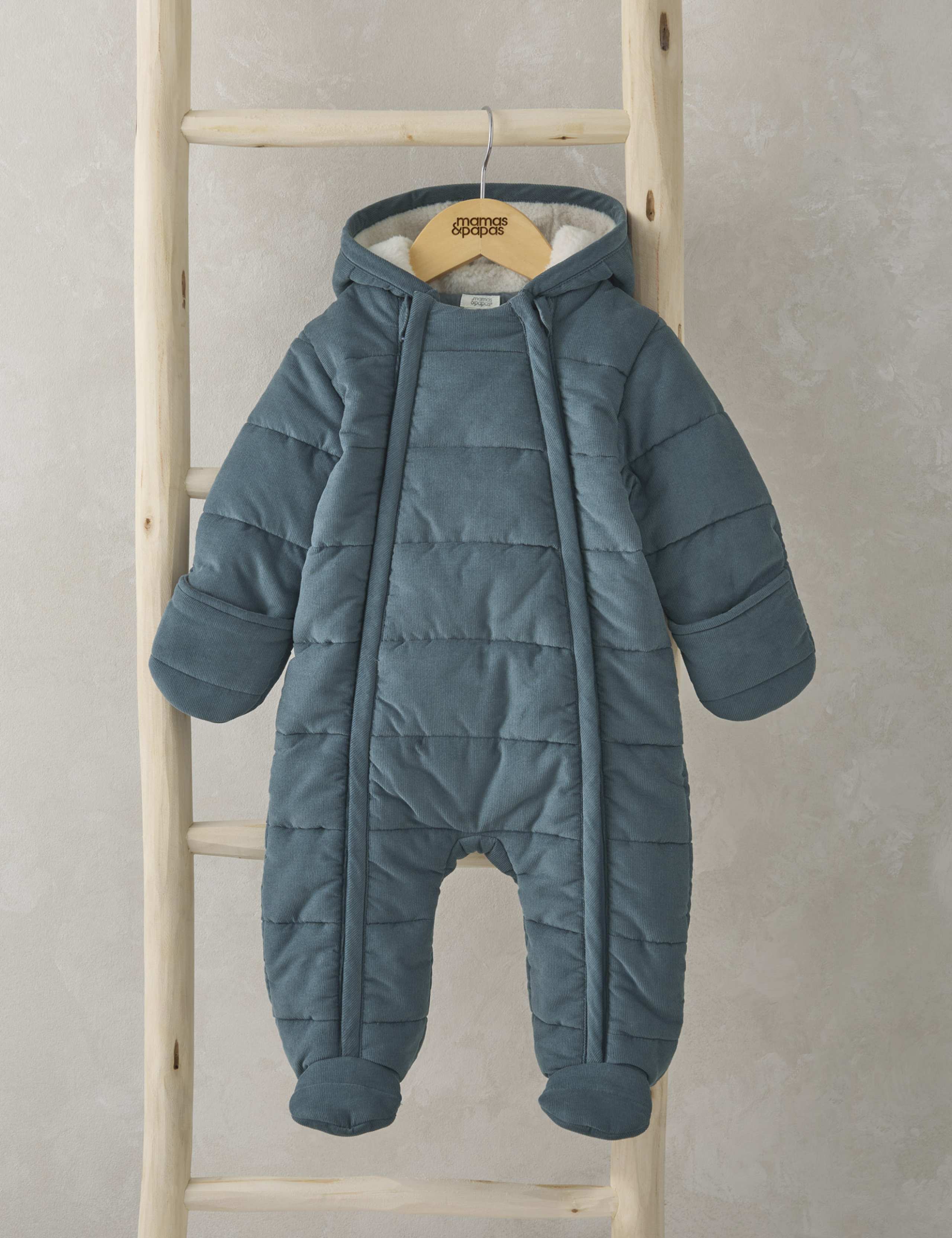 Pure Cotton Hooded Padded Pramsuit (7lbs-12 Mths)