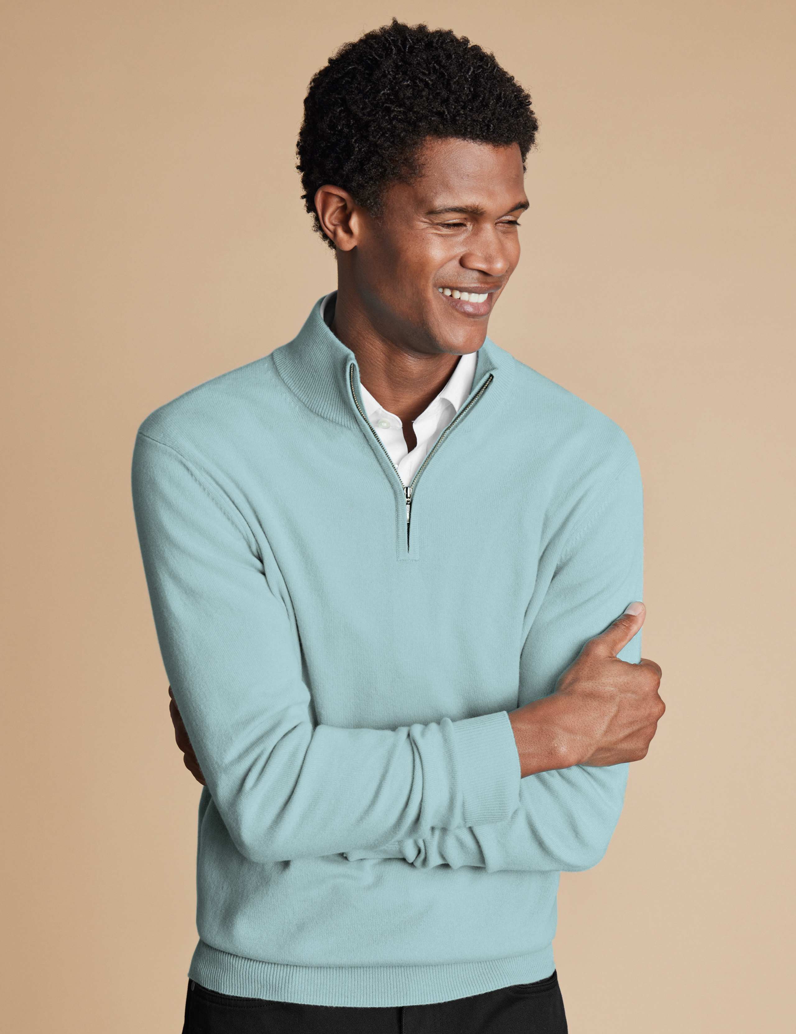 Pure Cashmere Half Zip Jumper