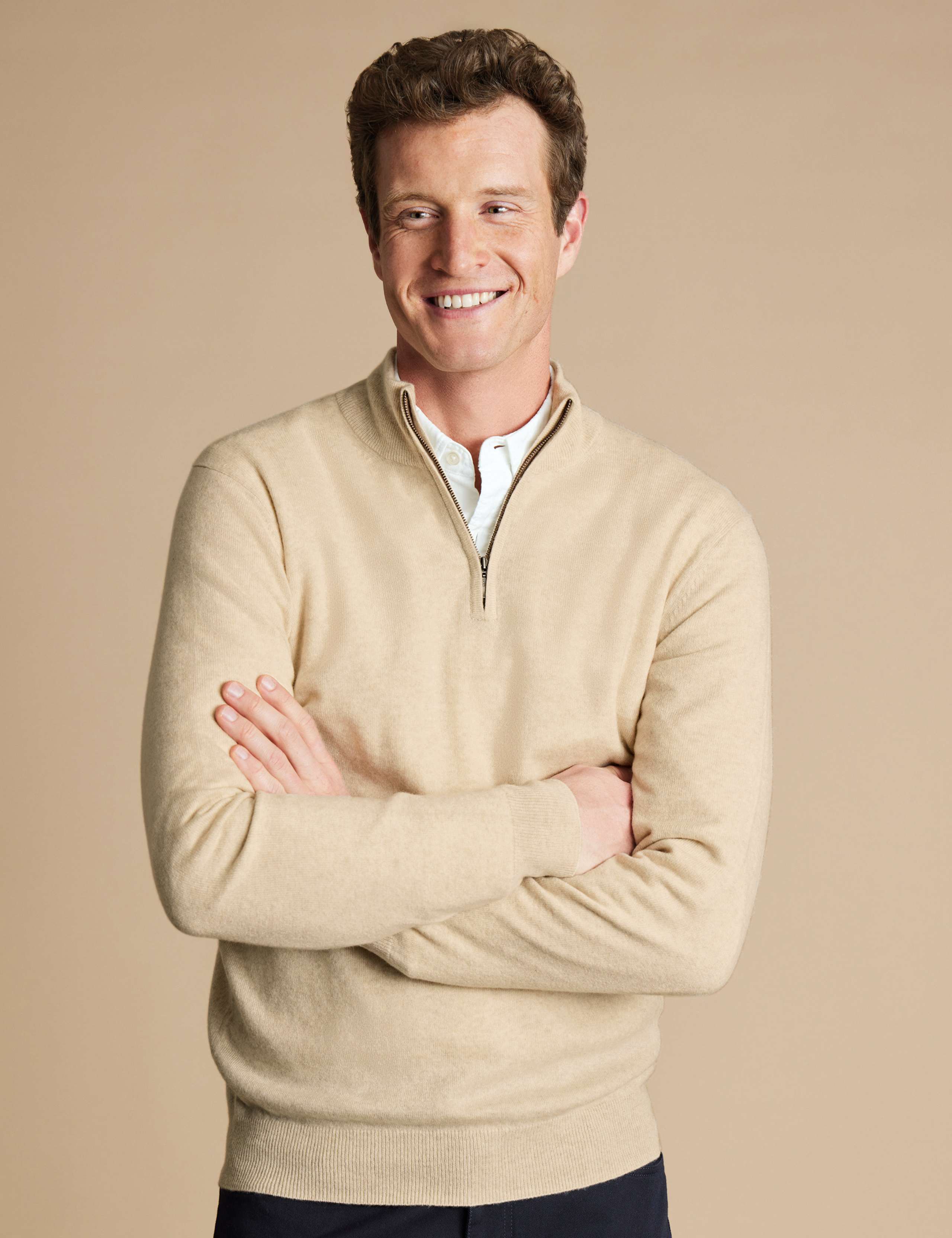 Pure Cashmere Half Zip Jumper