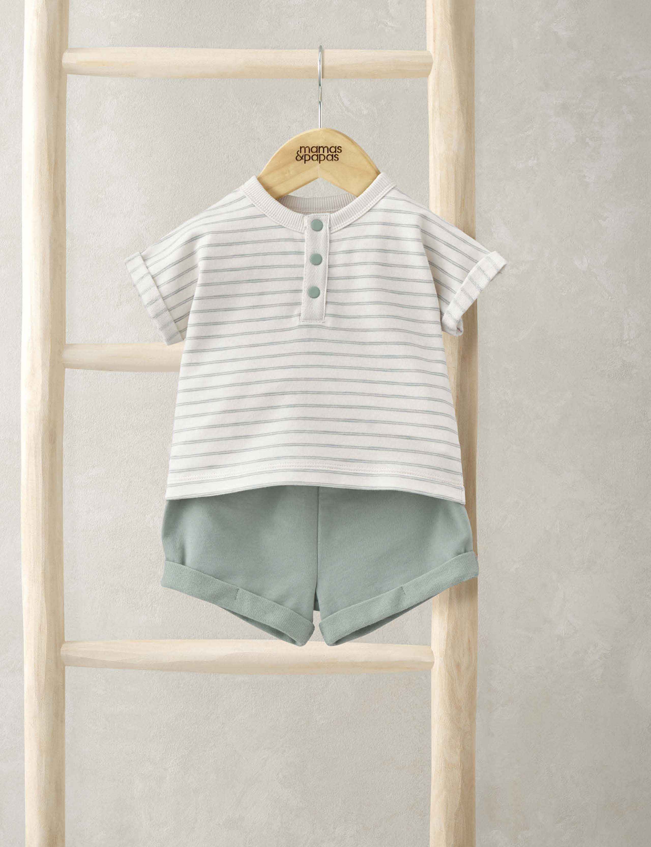 2pc Pure Cotton Striped Top & Bottom Outfit (0-3 Yrs)