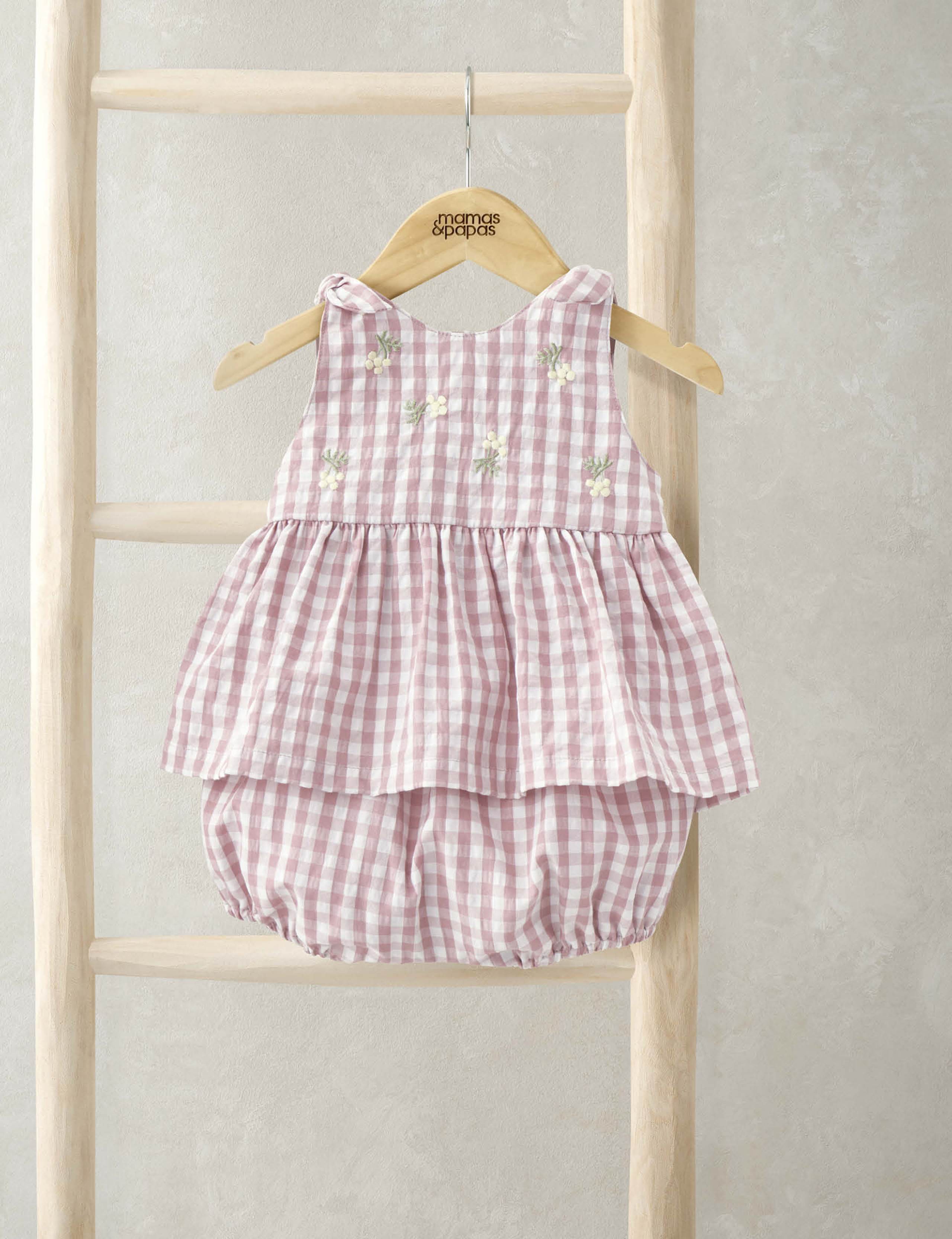 2pc Cotton Blend Check Top & Bottom Outfit (0-3 Yrs)