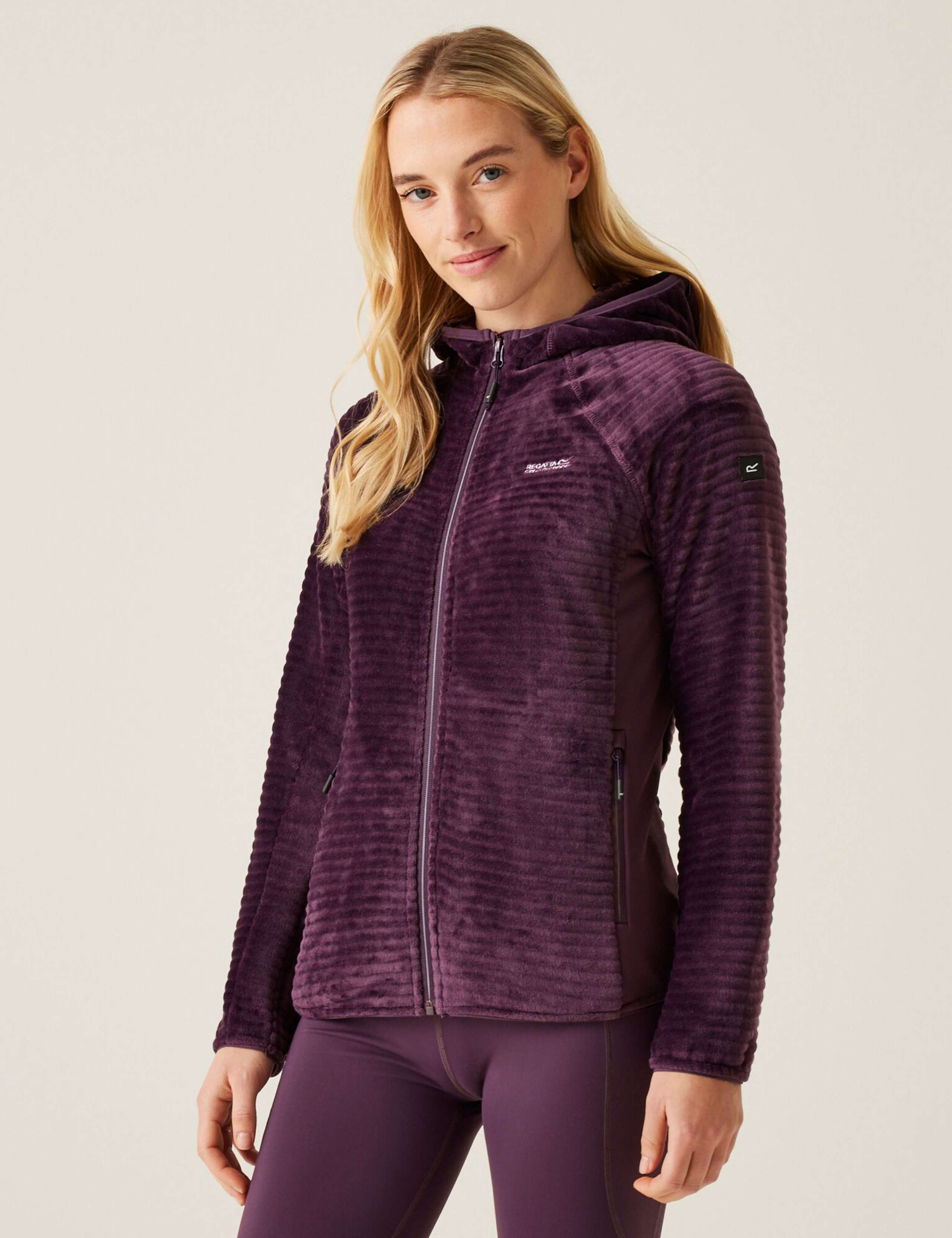 Endra Ribbed Zip Up Hooded Fleece