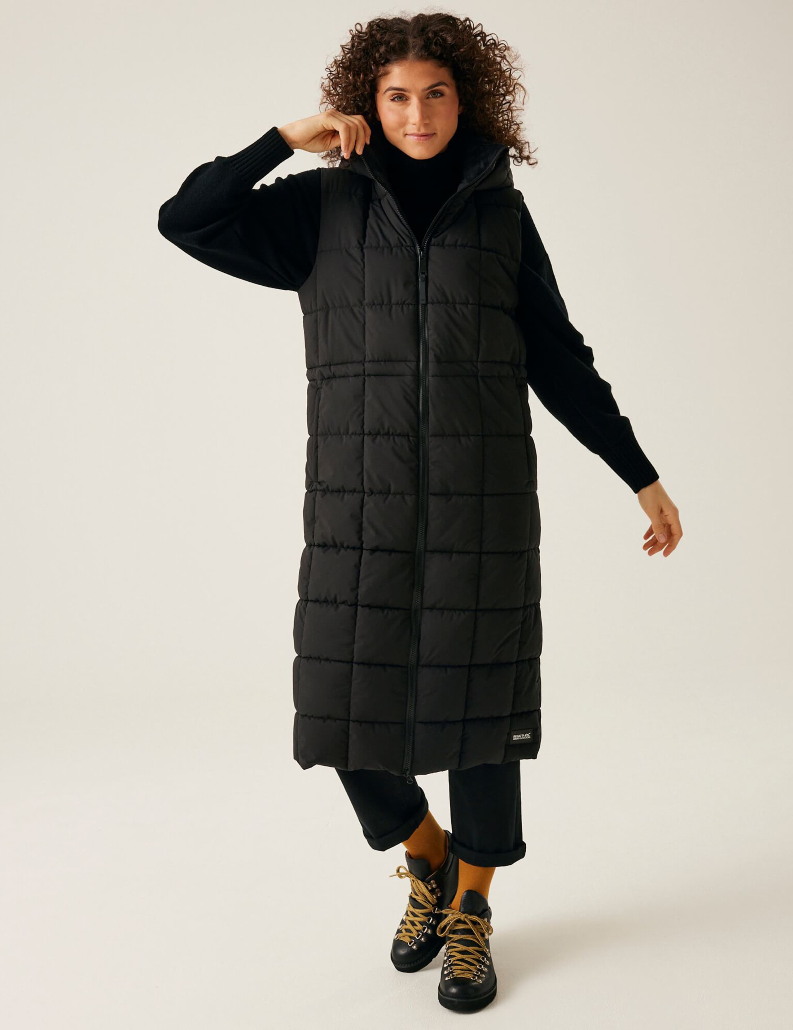 Leandra Hooded Quilted Longline Gilet