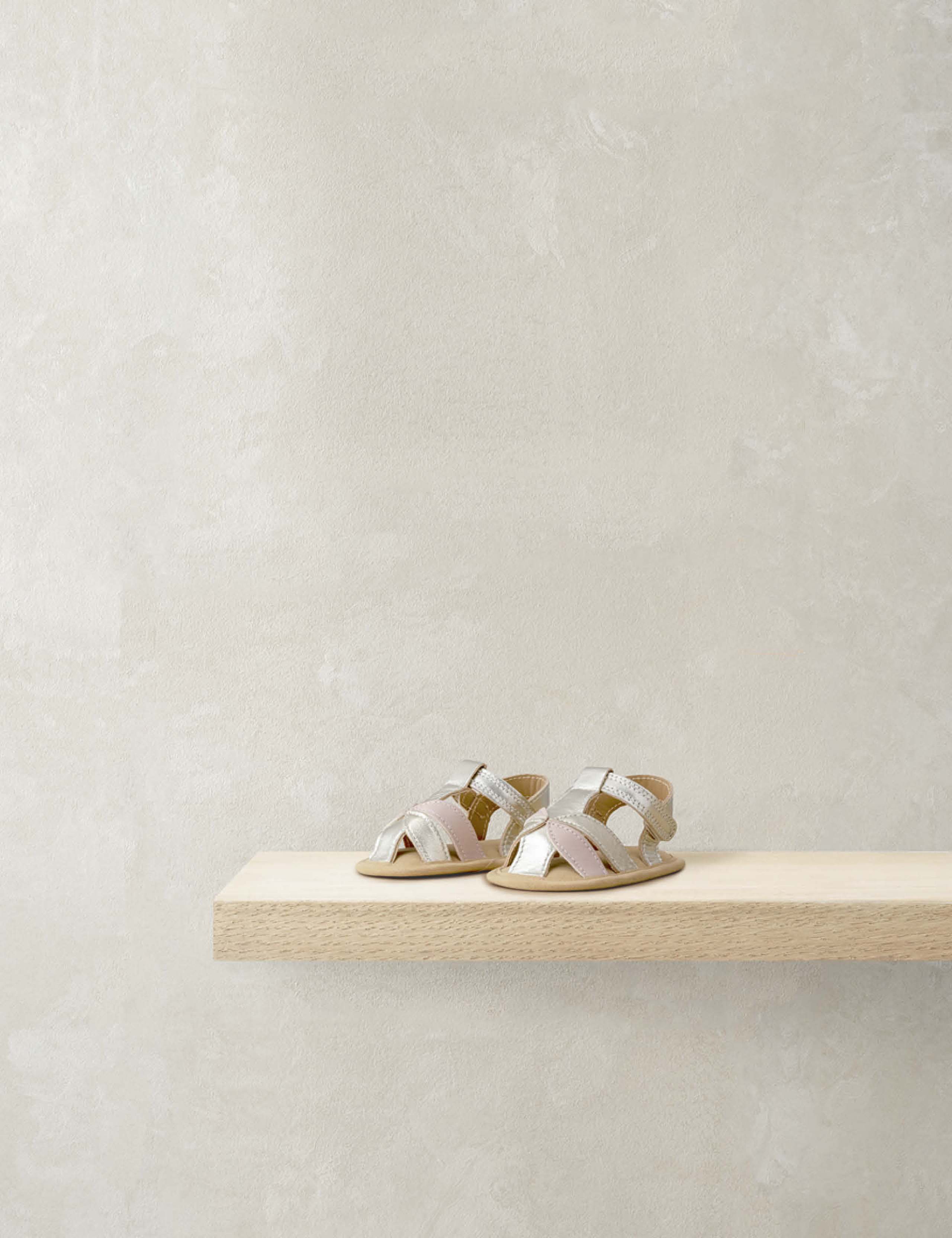 Baby Leather Metallic Pram Shoe Sandals (0-12 Mths)