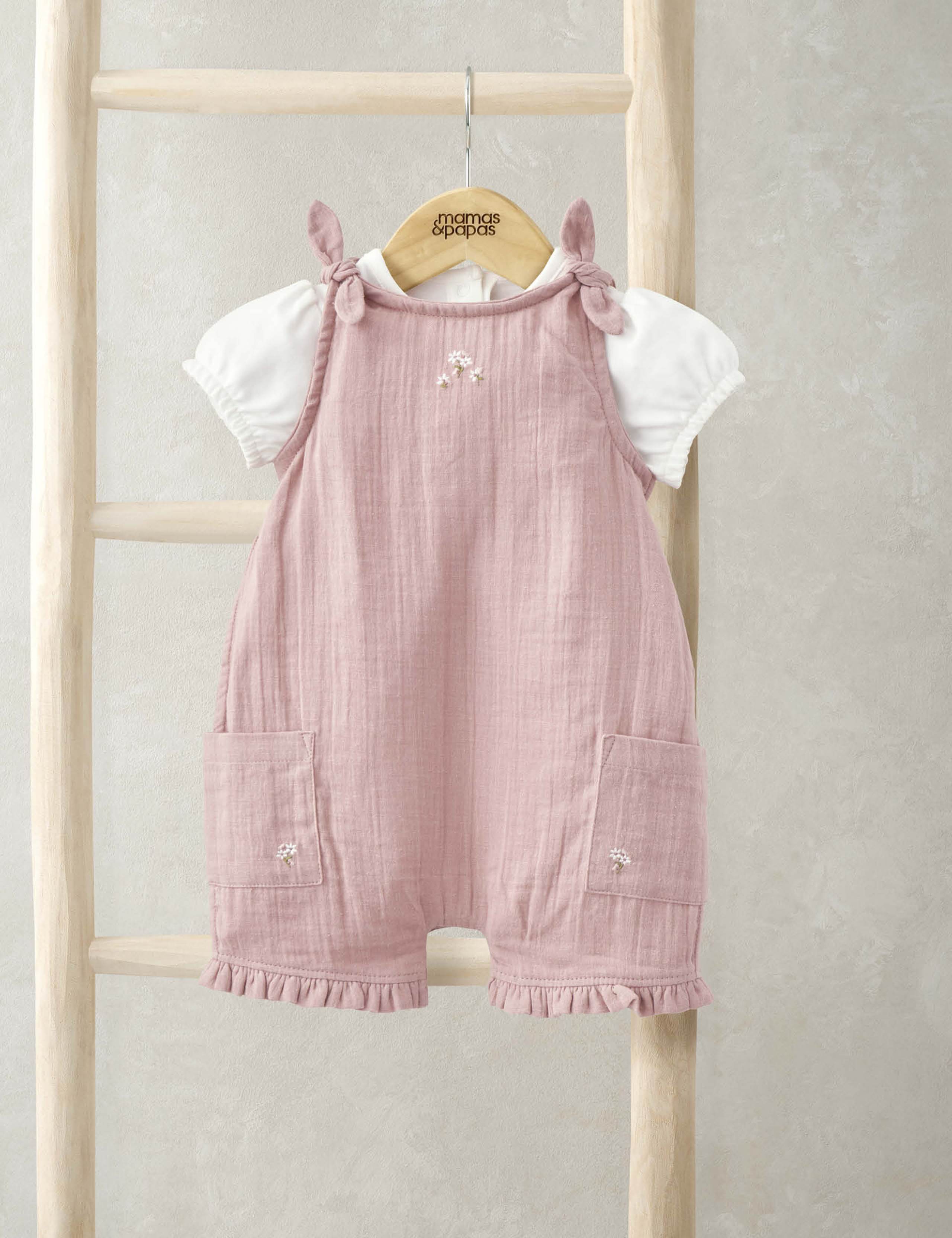 2pc Pure Cotton Floral Outfit (0-12 Mths)