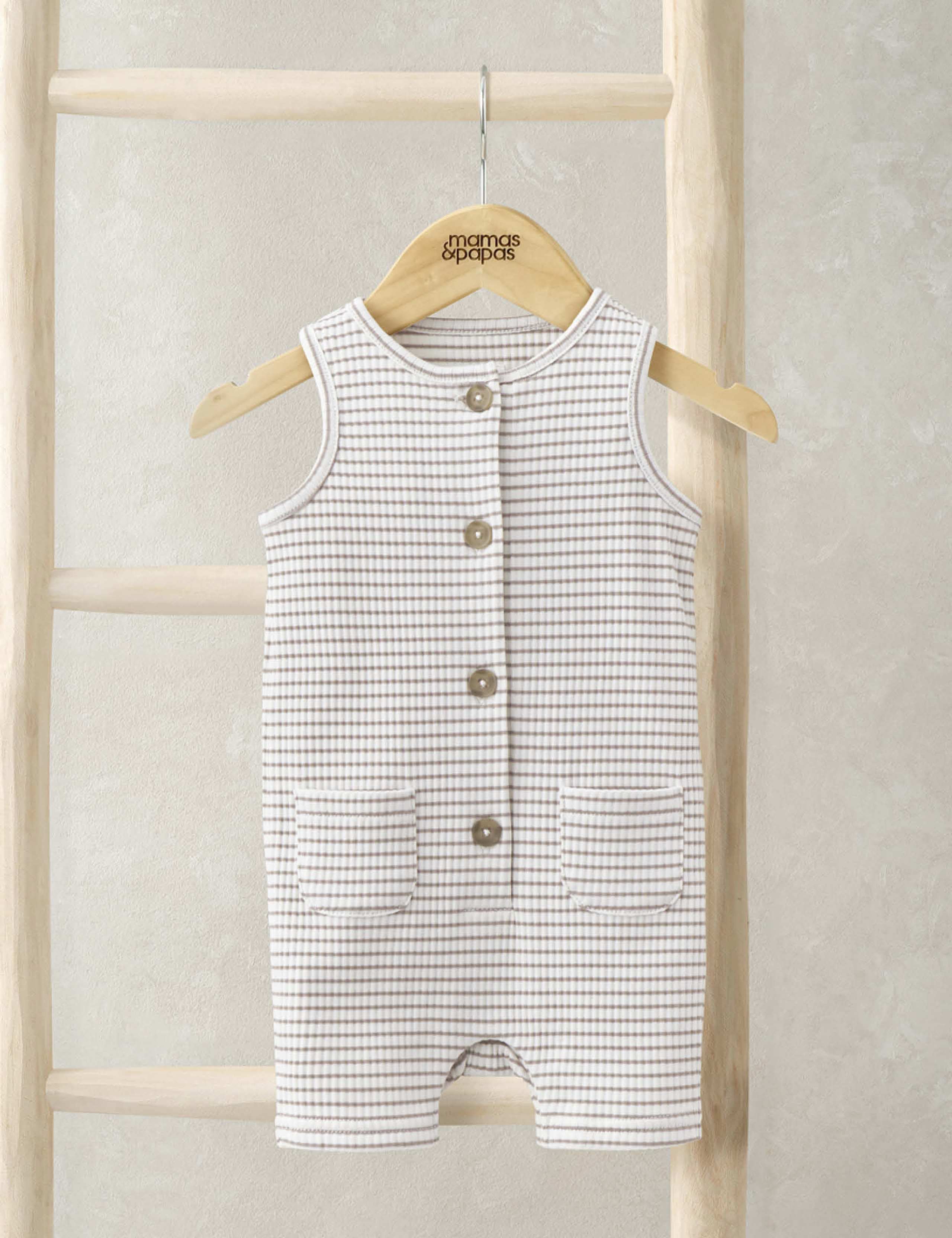 Cotton Rich Striped Romper (0-12 Mths)