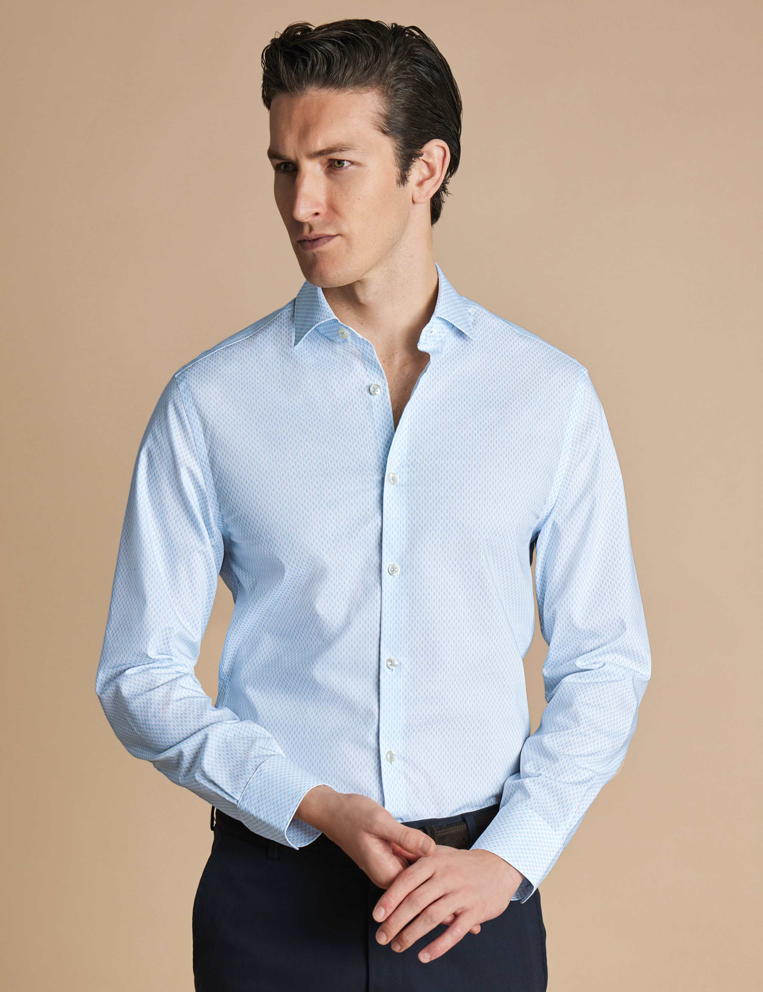 Slim Fit Non Iron Pure Cotton Diamond Shirt