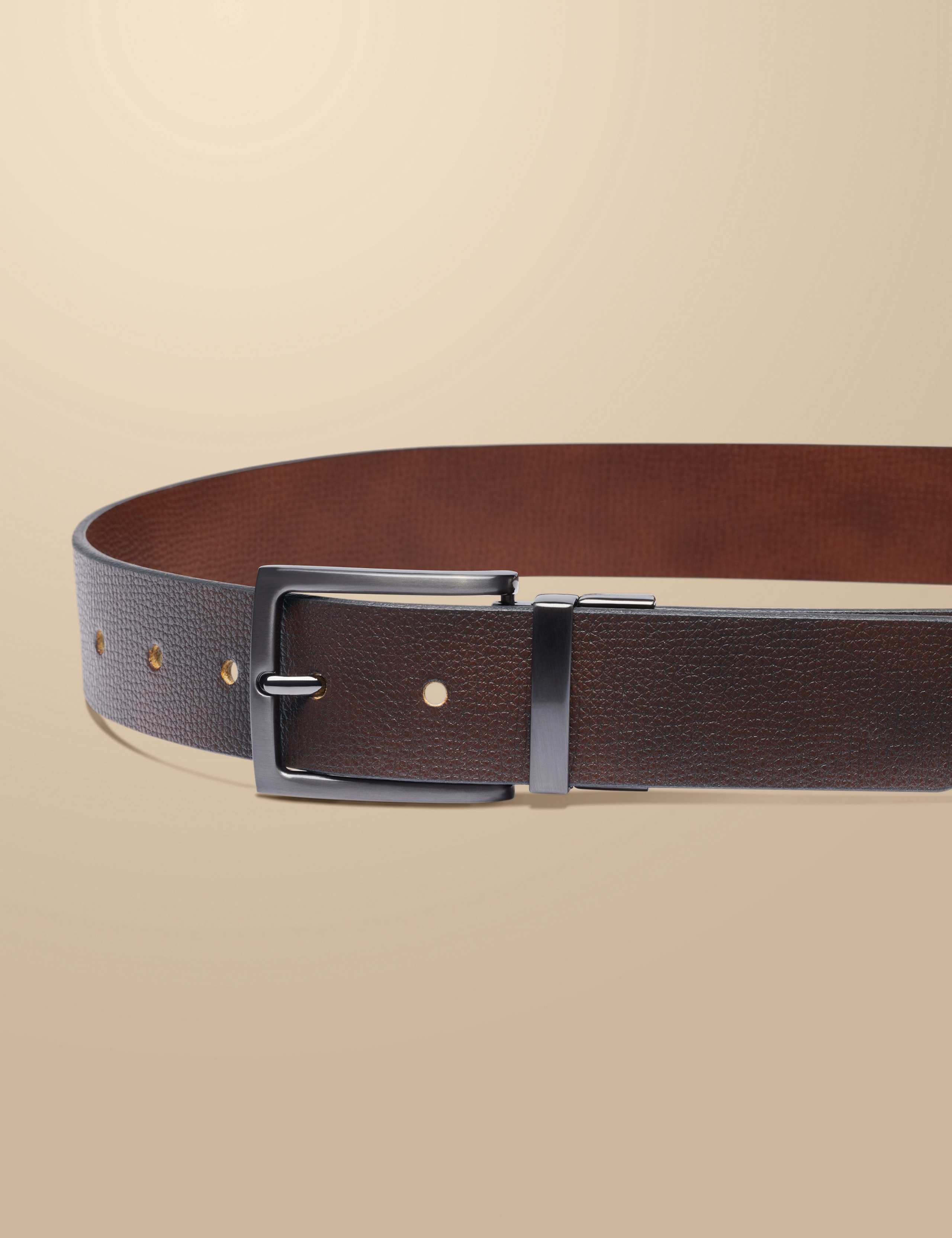 Leather Reversible Textured Belt