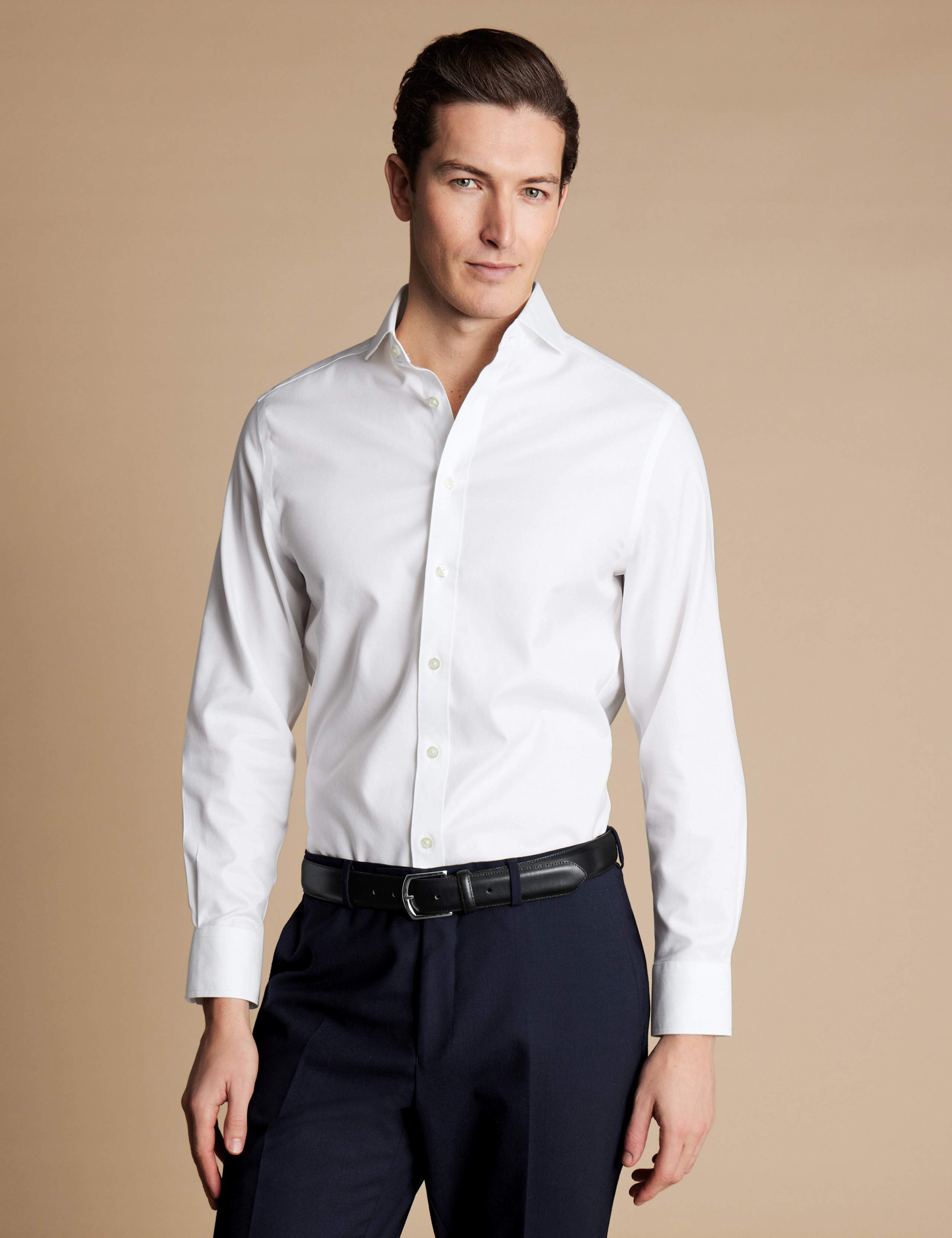 Slim Fit Non Iron Pure Cotton Twill Shirt