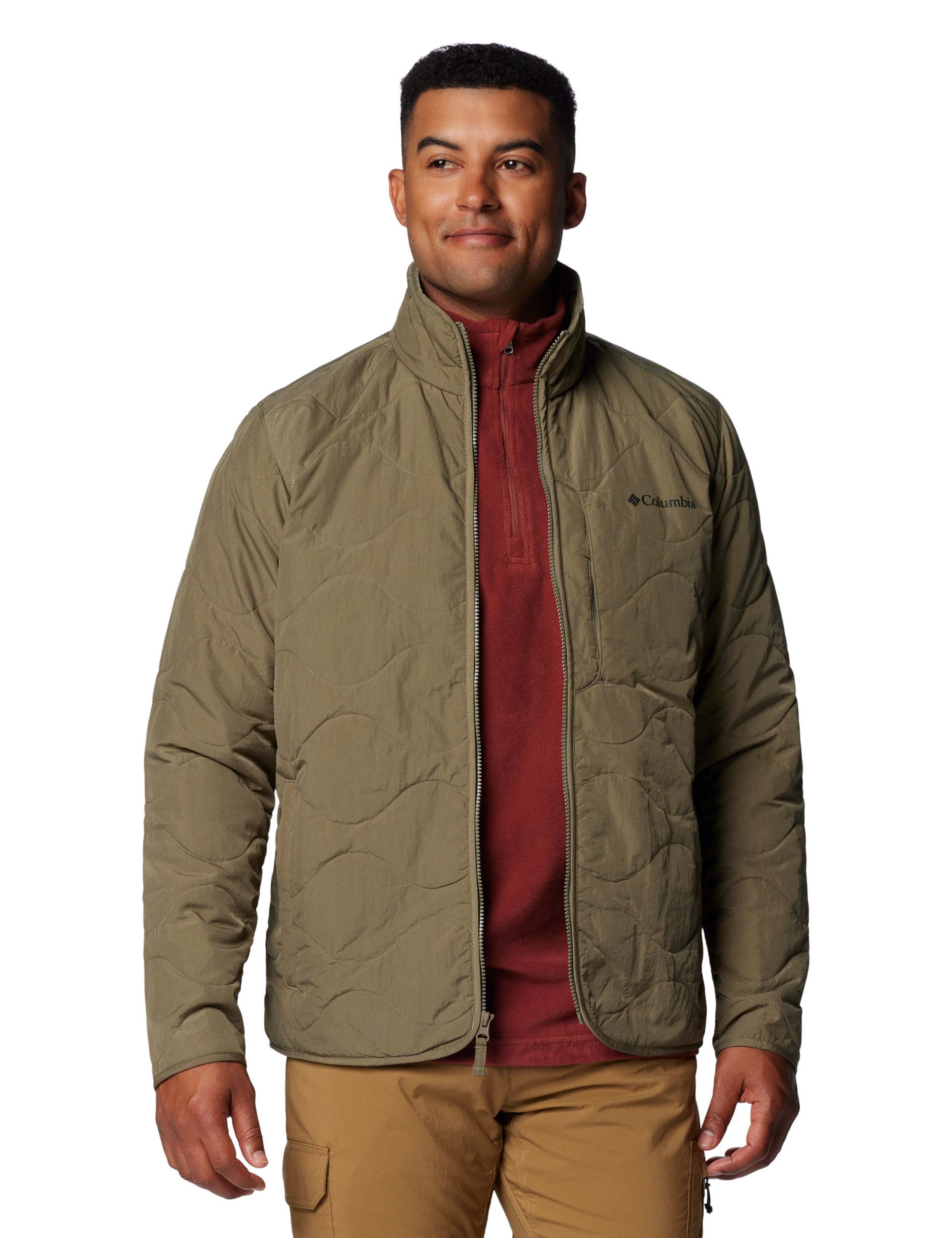 Quilted Funnel Neck Raincoat