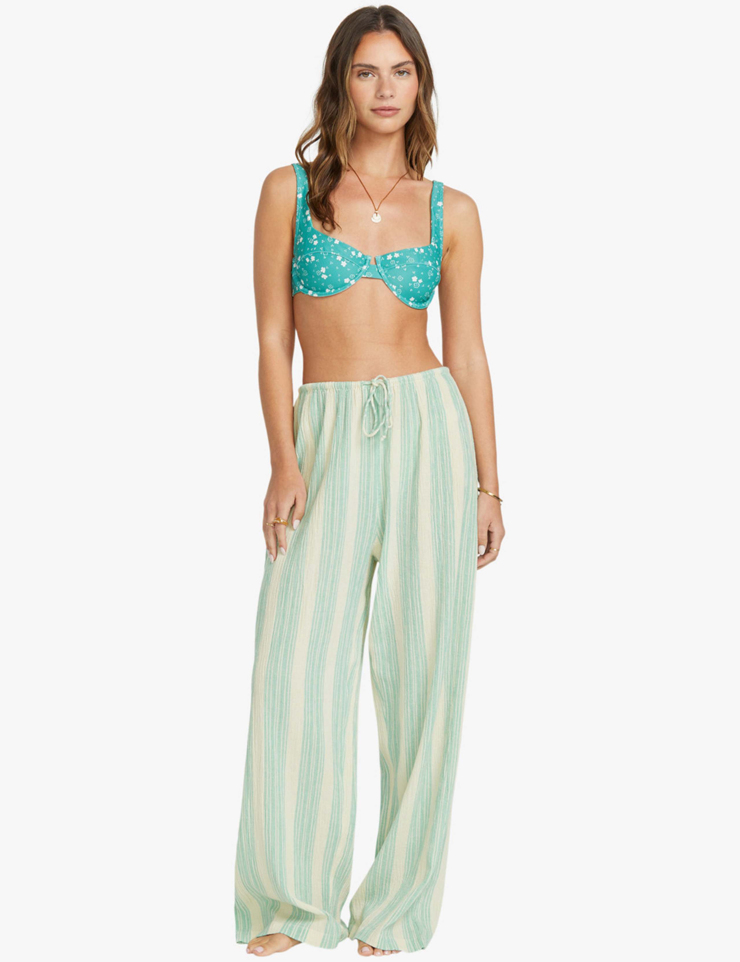 Sunny Daze Pure Cotton Striped Beach Trousers