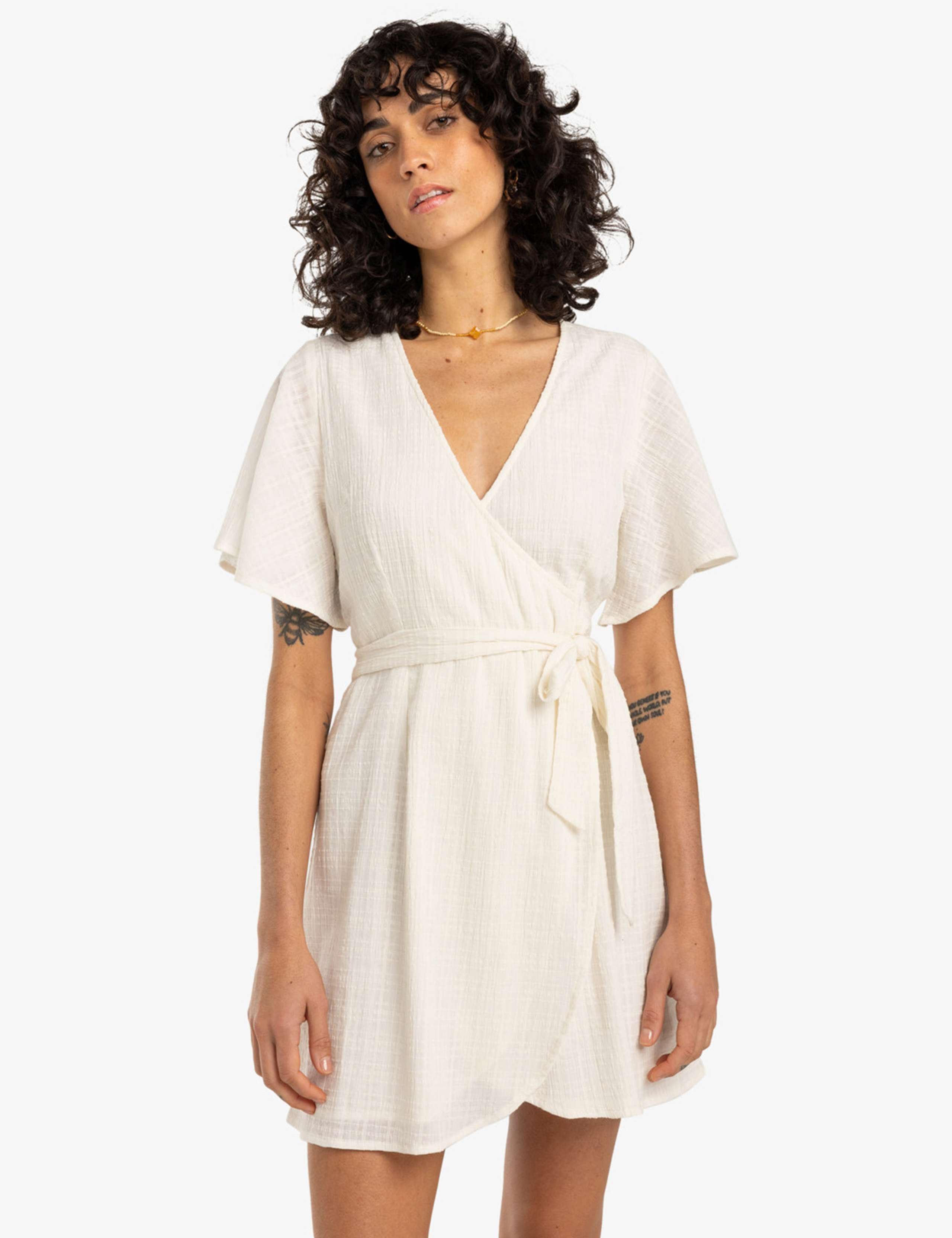 All For You Pure Cotton Mini Wrap Dress