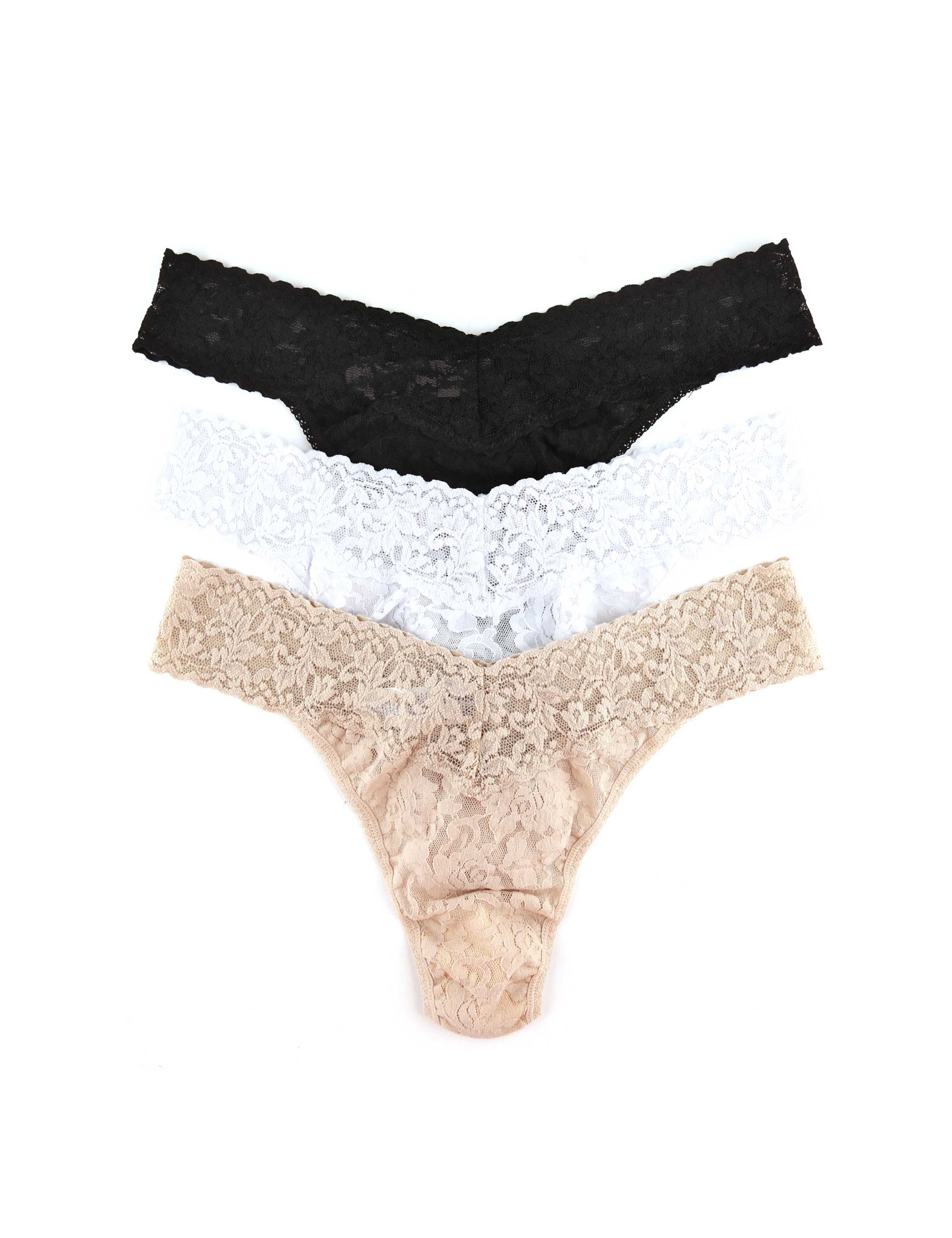 3pk Original Rise Signature Lace Thongs
