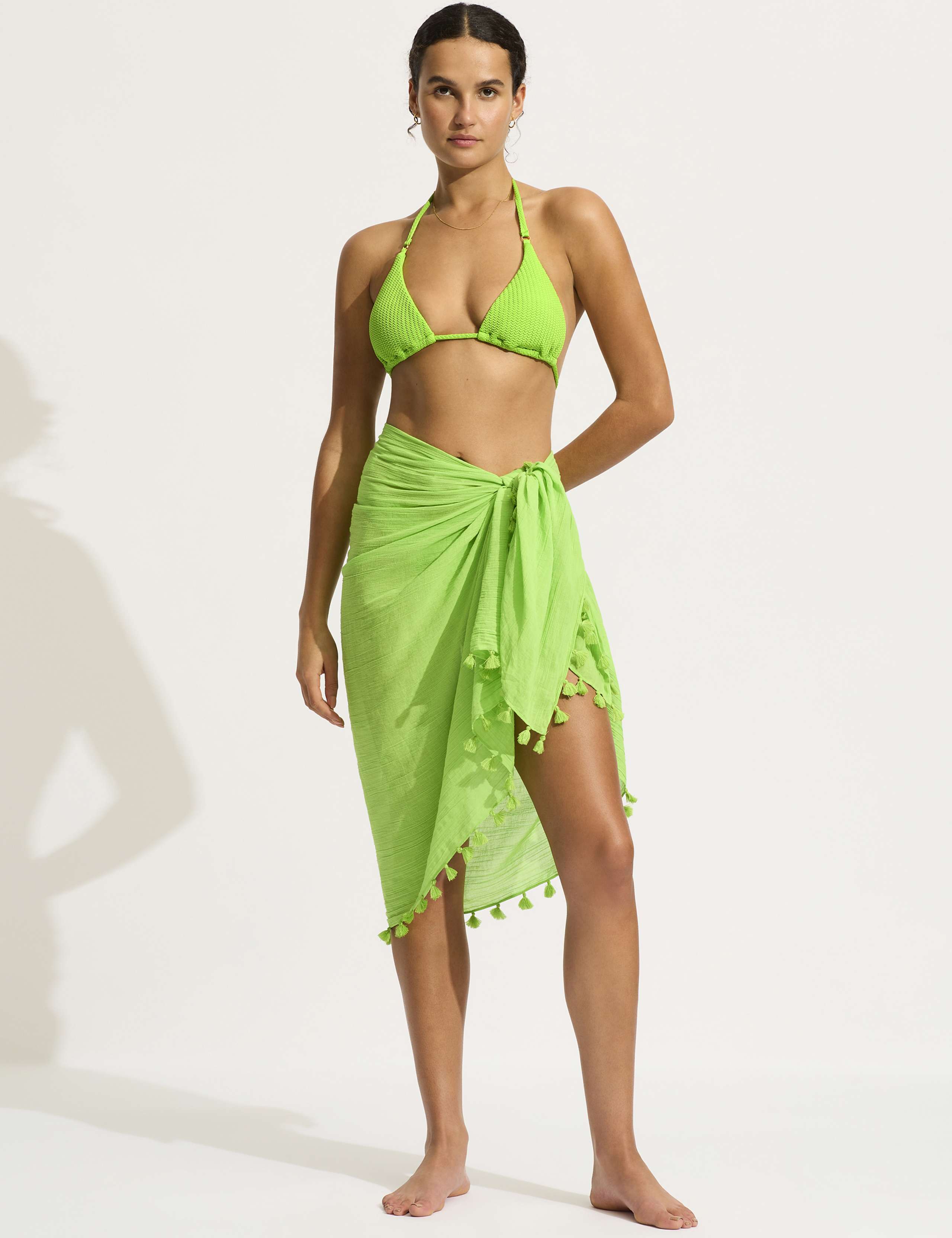 Pure Cotton Tassel Beach Cover Up Sarong
