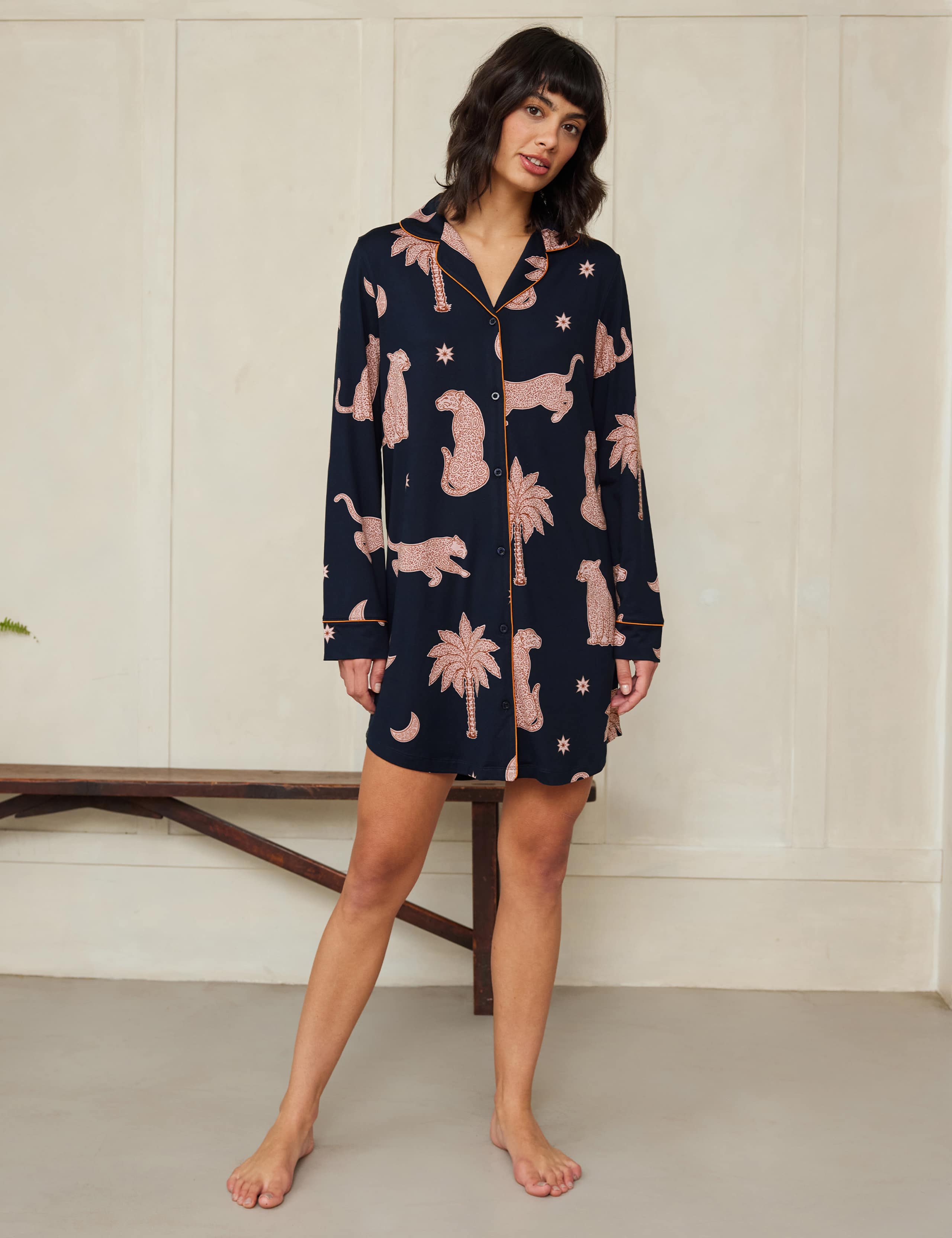 Leopard & Palm Print Nightshirt
