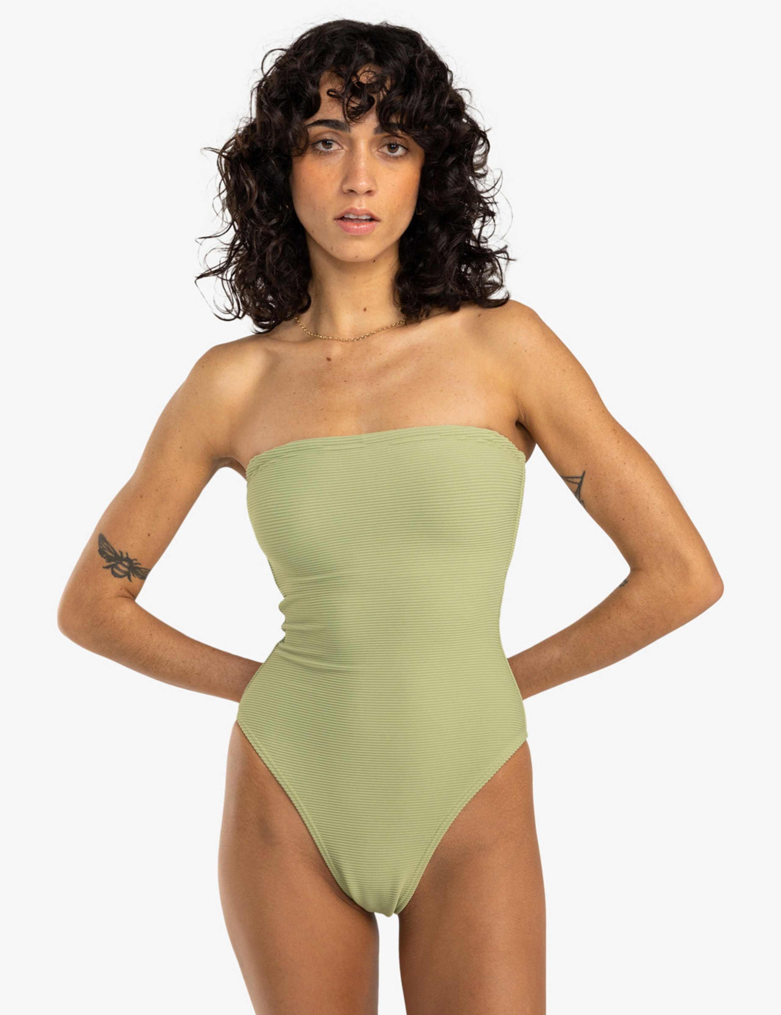 Tanlines Tully Ribbed Bandeau Swimsuit