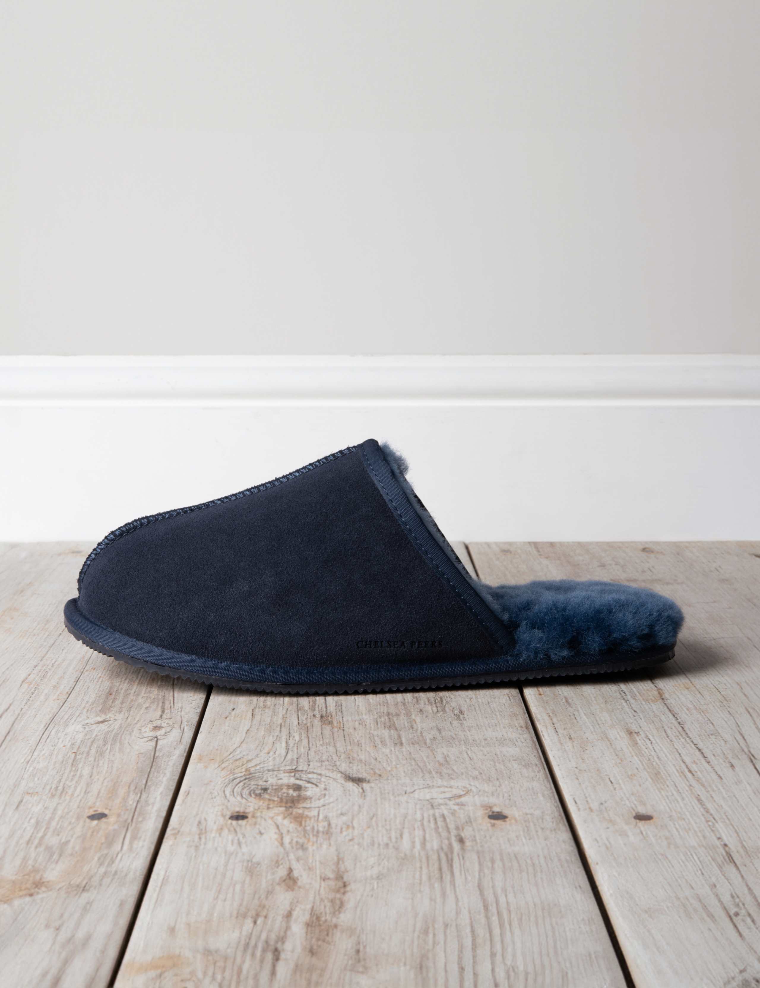 Suede Fleece Lined Mule Slippers