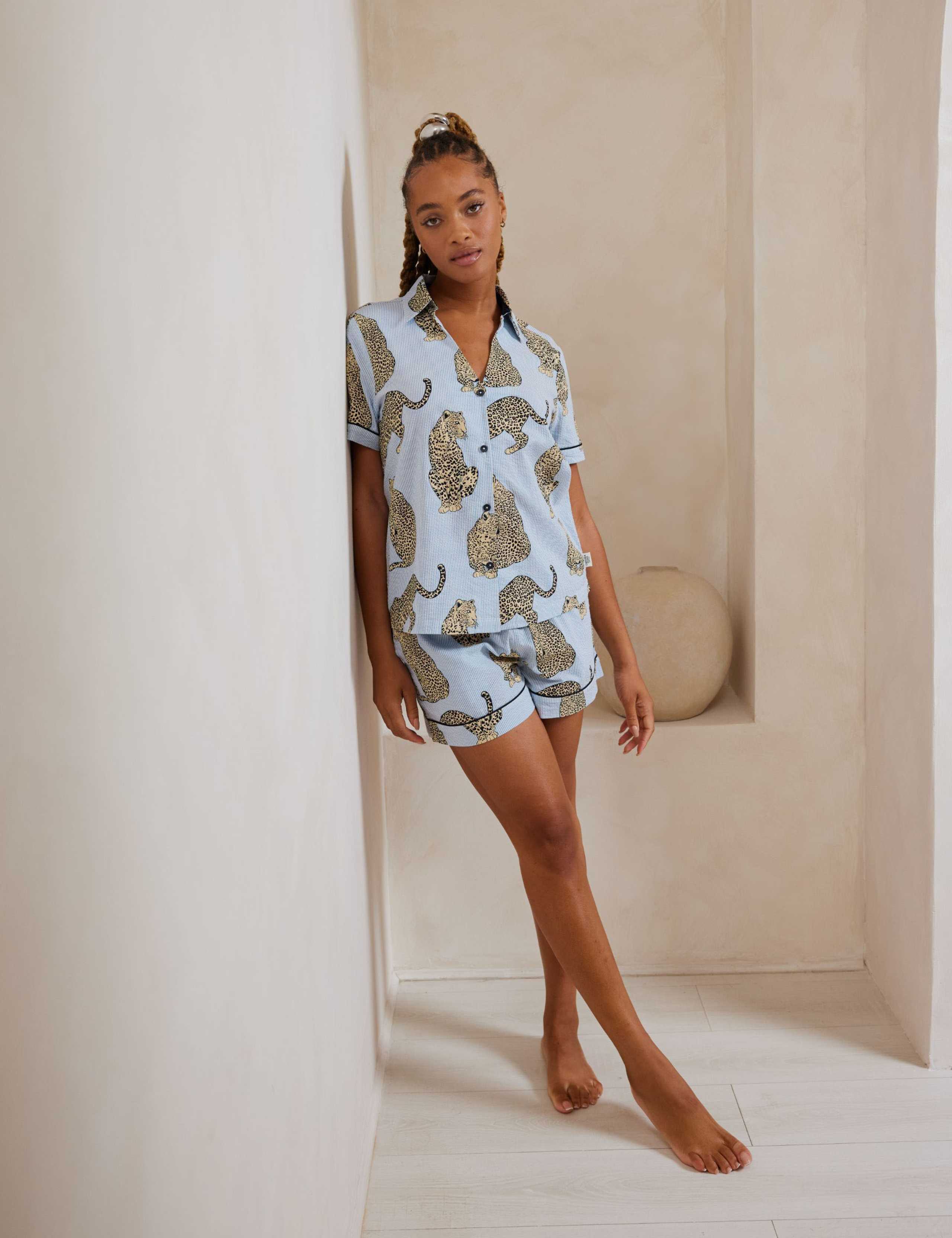 Pure Cotton Leopard Printed Pyjama Set