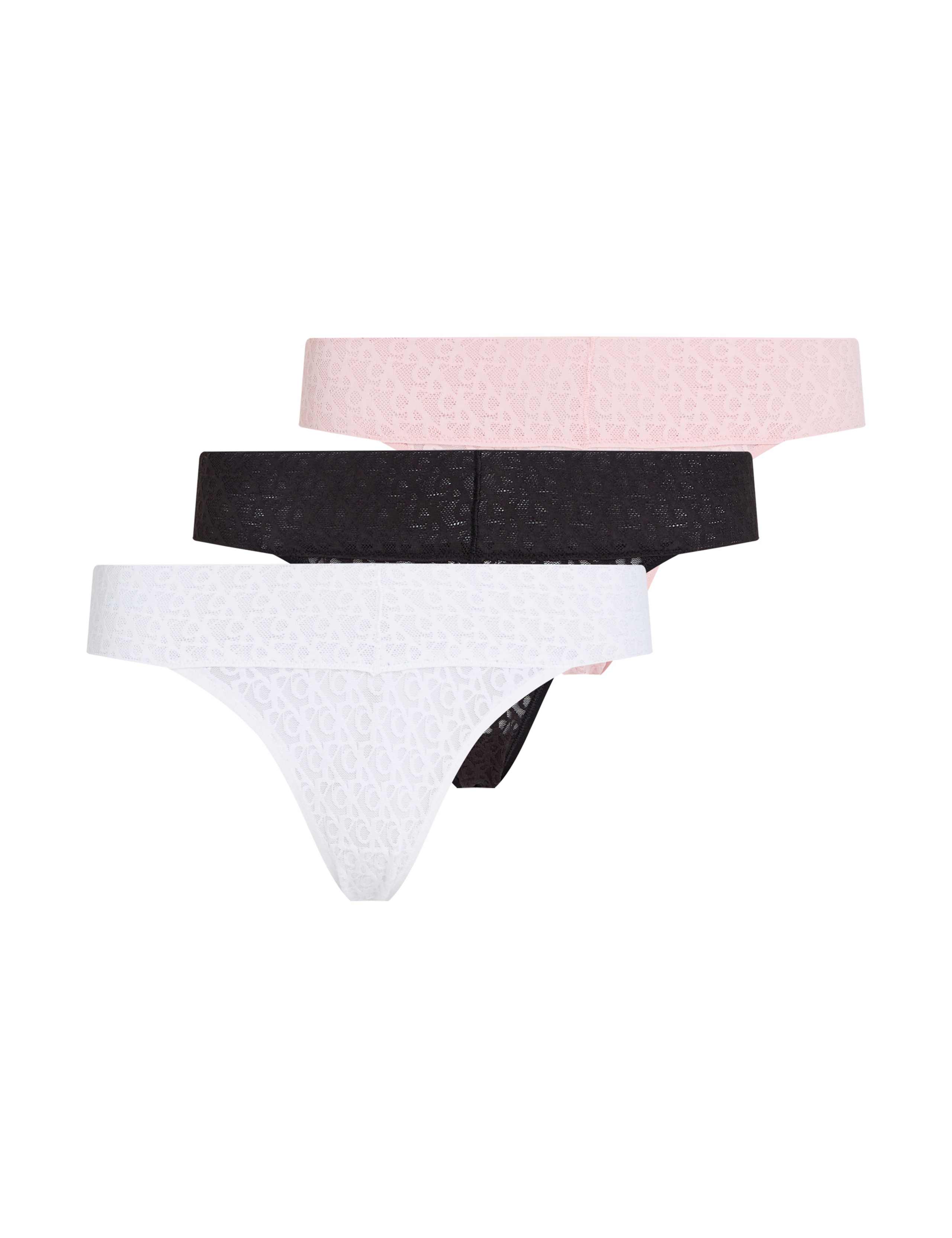 3pk Logo Lace Bikini Knickers