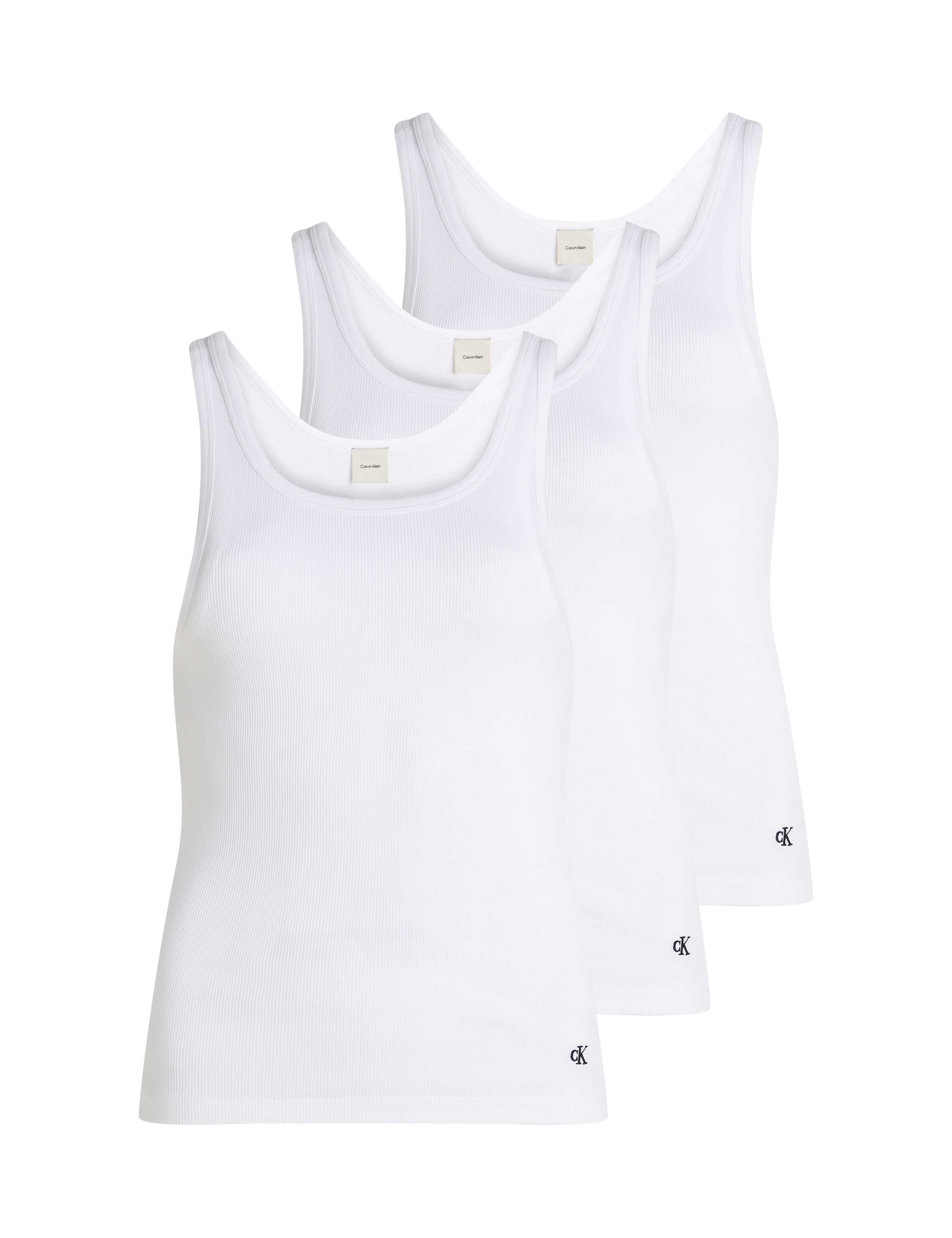 3pk Essentials Pure Cotton Rib Lounge Vests