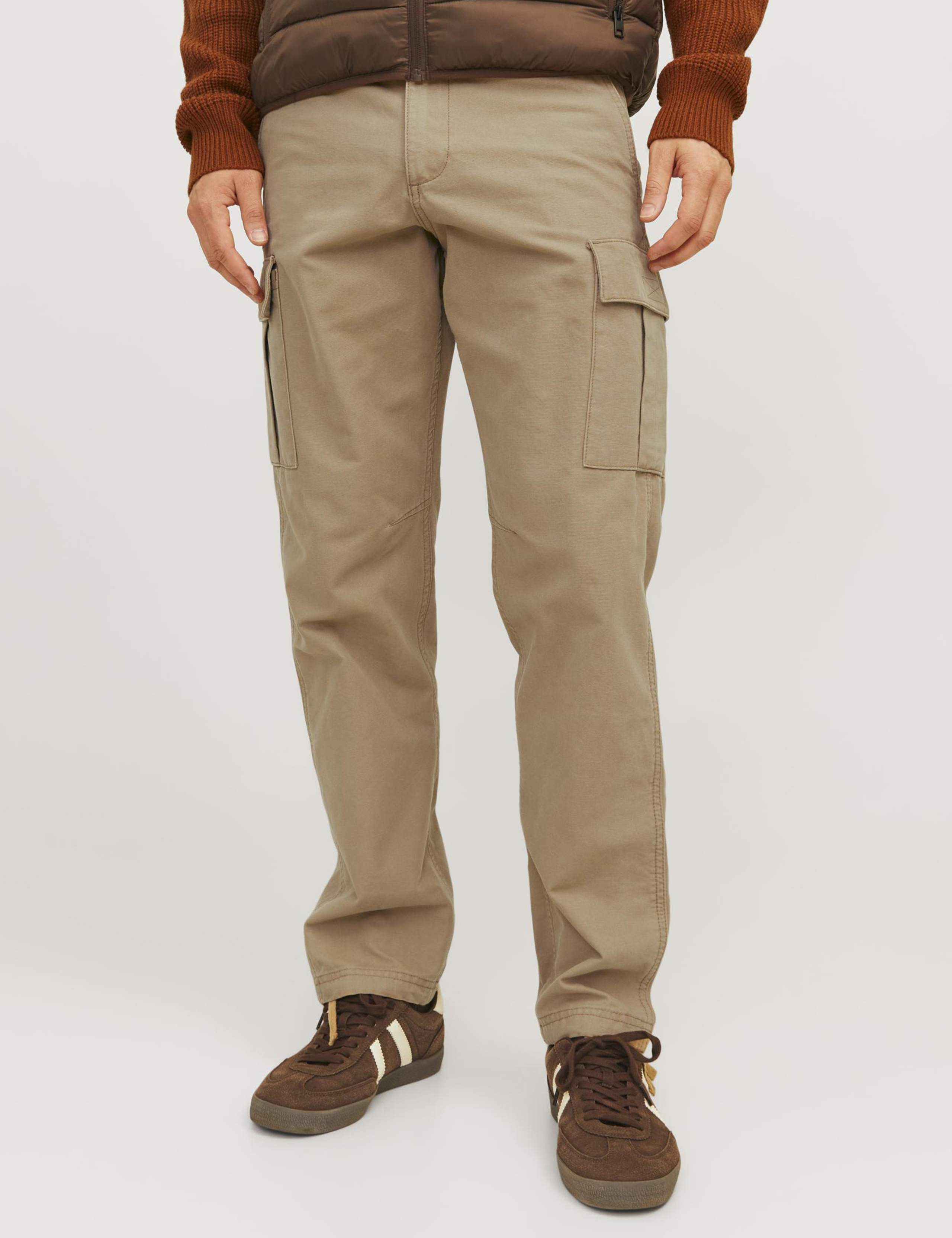 Regular Fit Pure Cotton Cargo Trousers