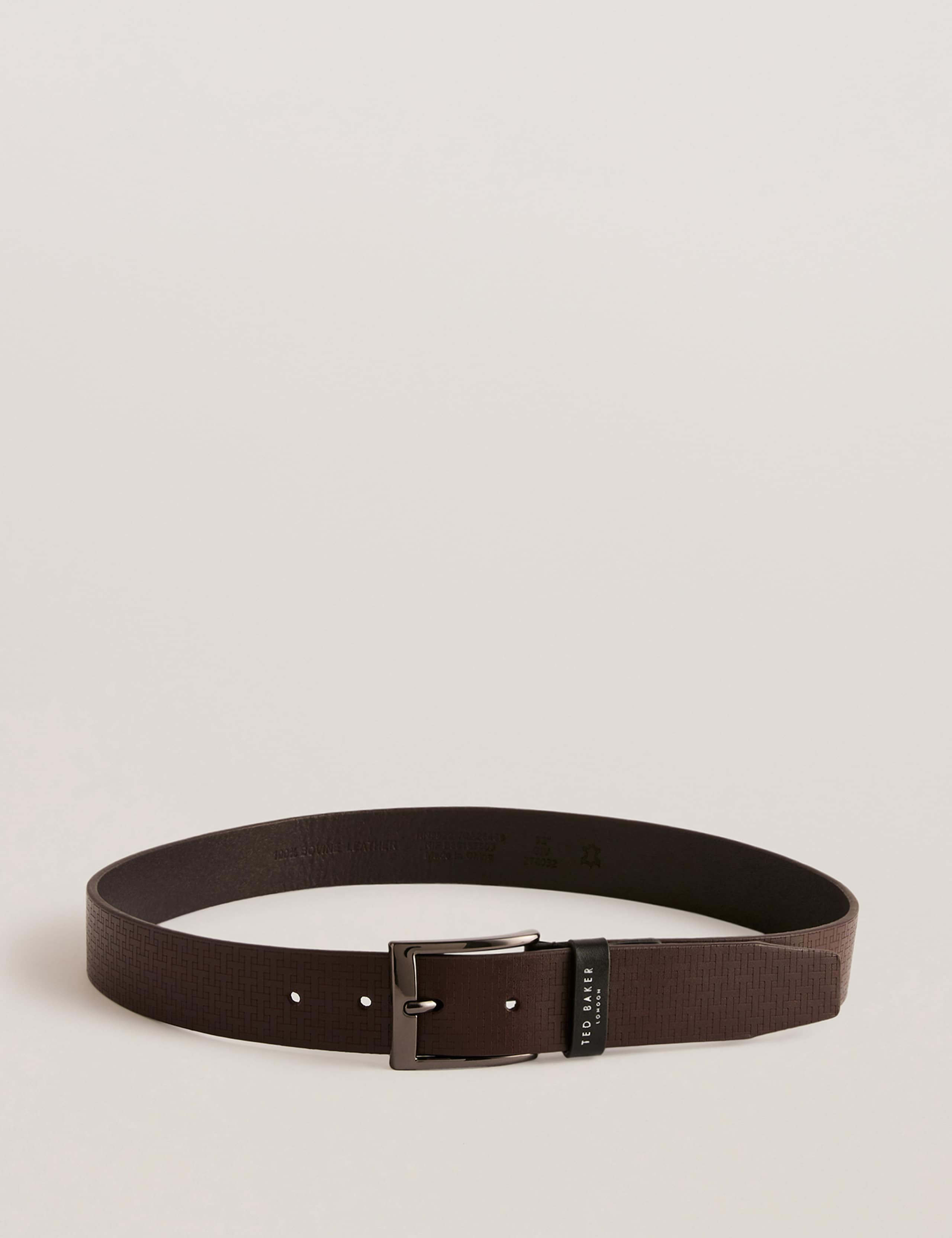 Leather Textured Rectangular Buckle Belt