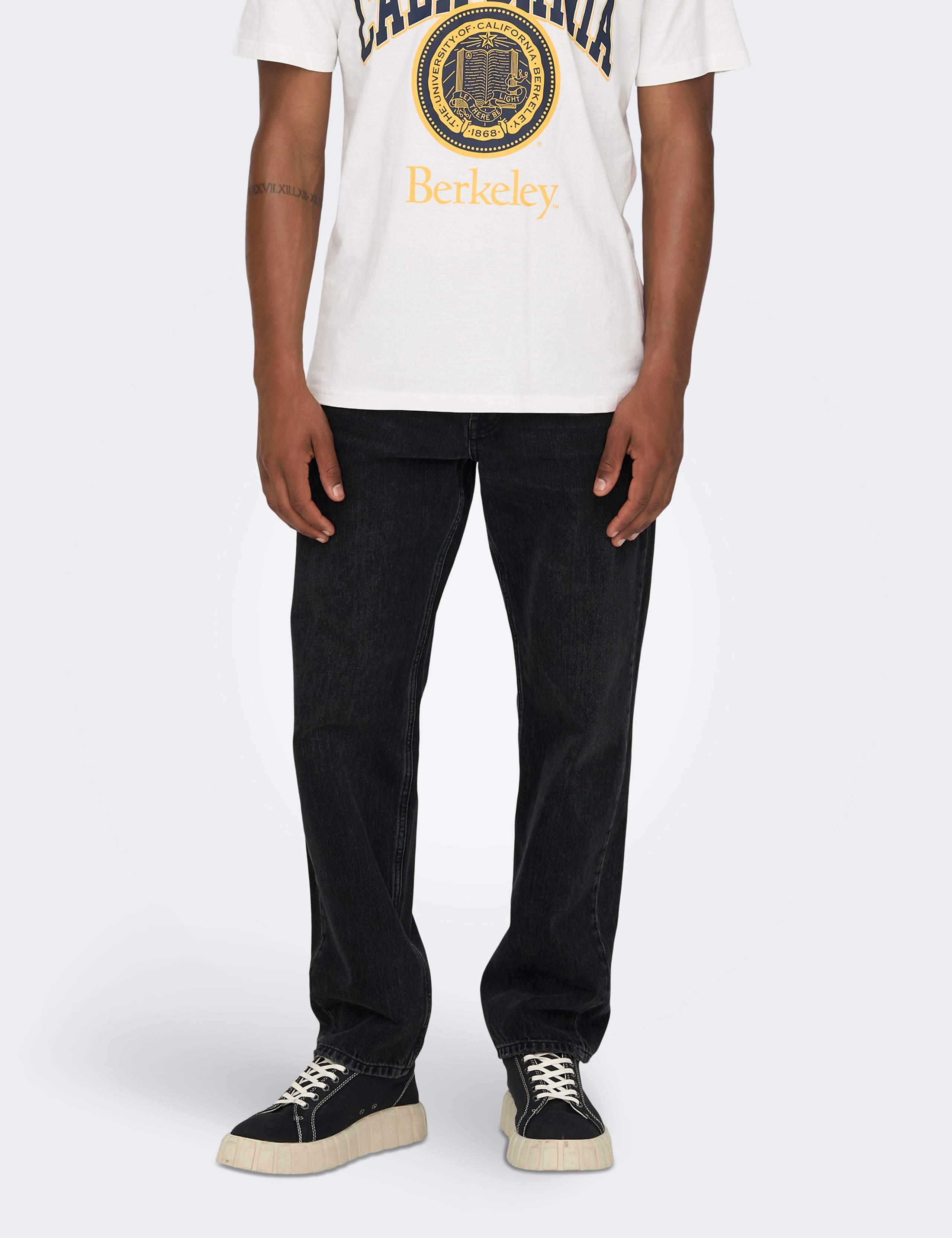 Straight Fit Pure Cotton 5 Pocket Jeans