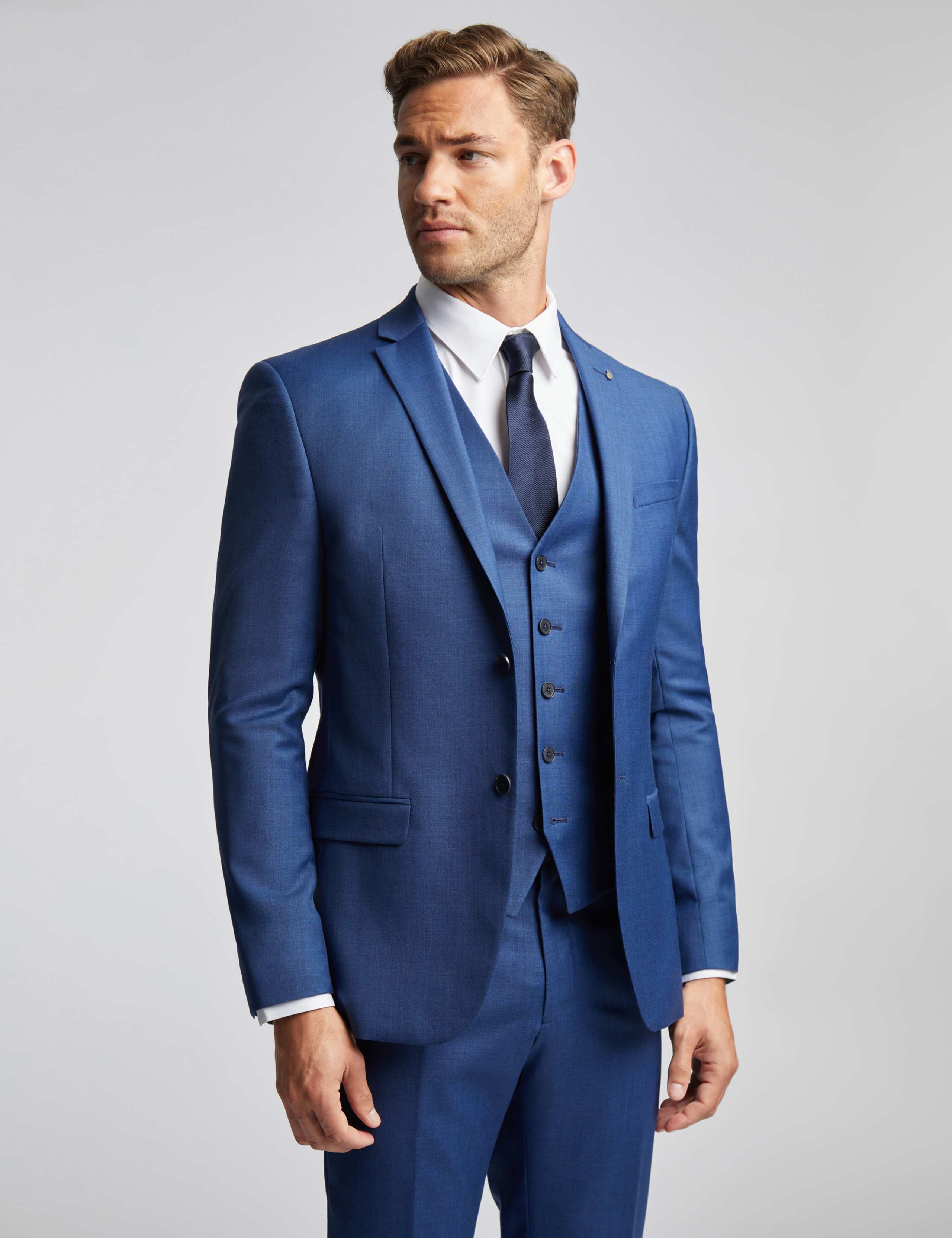 Slim Fit Wool Rich Textured Suit Jacket