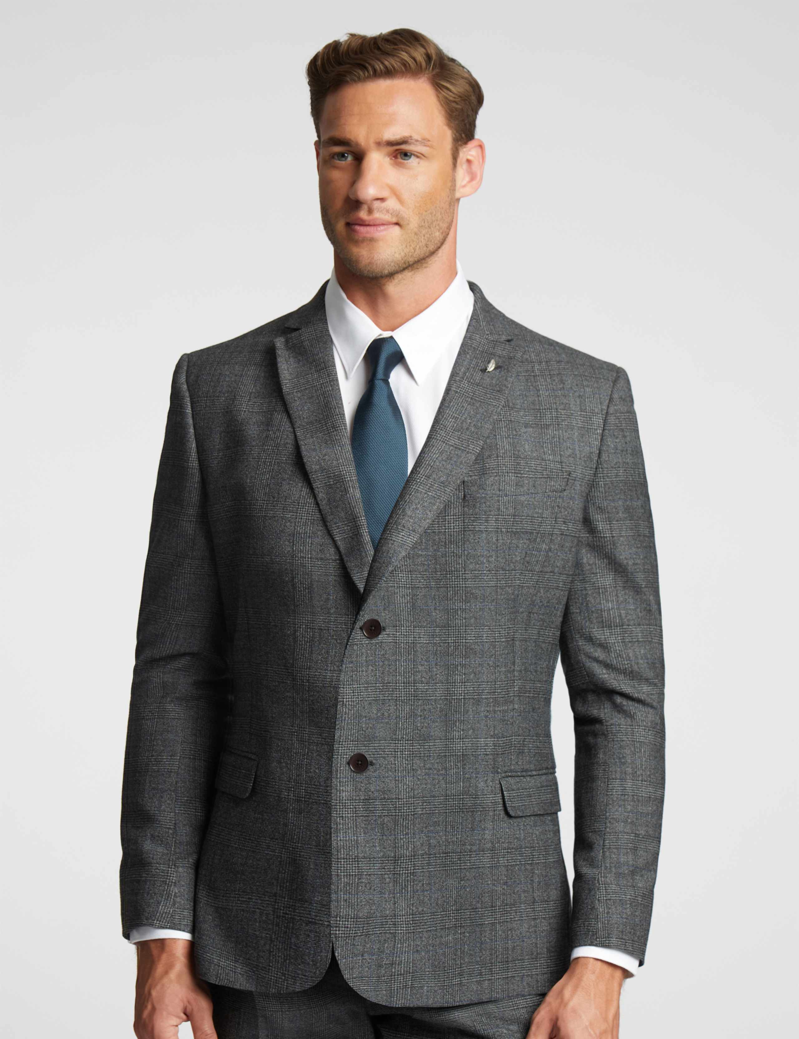 Slim Fit Wool Rich Check Suit Jacket