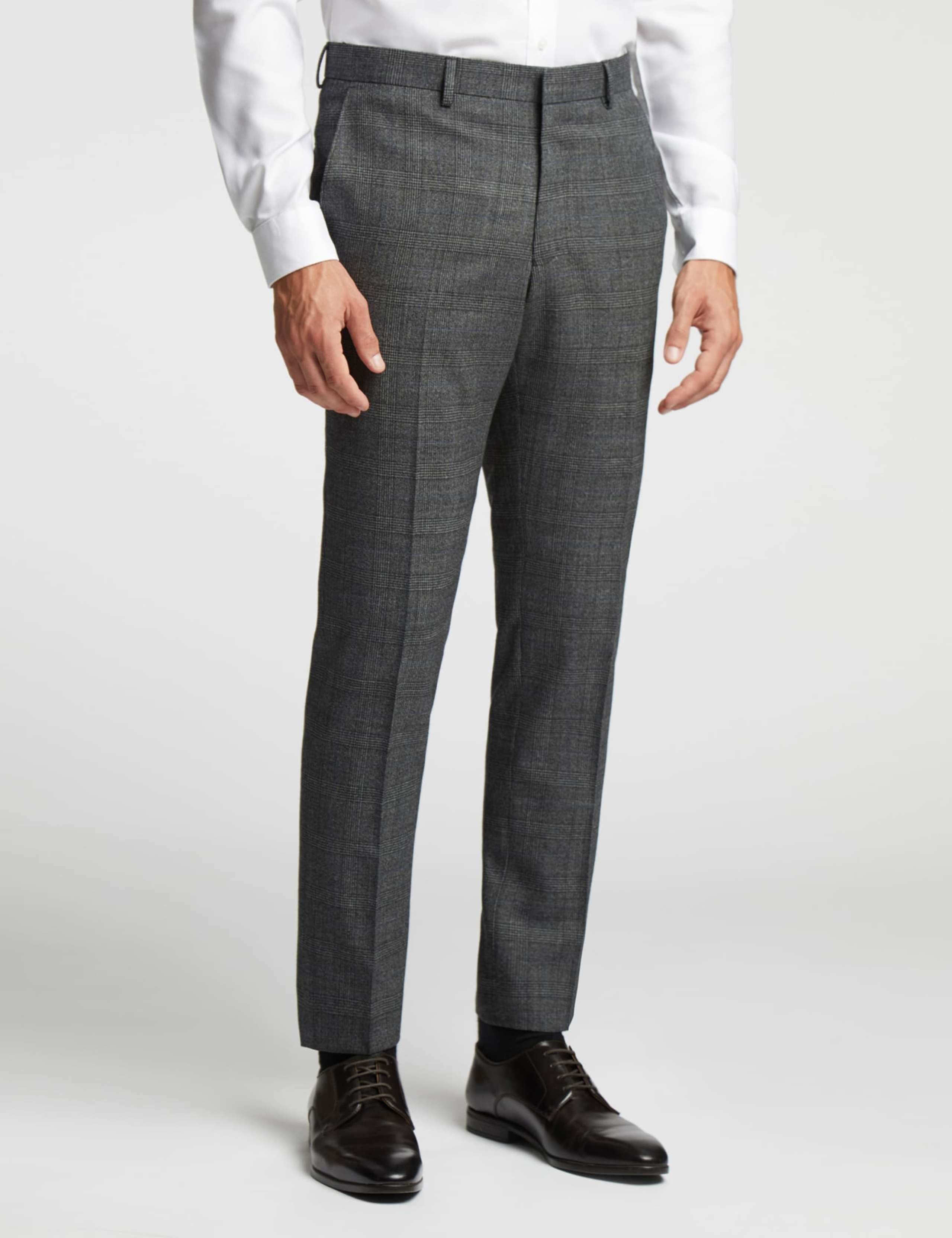 Slim Fit Wool Rich Check Suit Trousers
