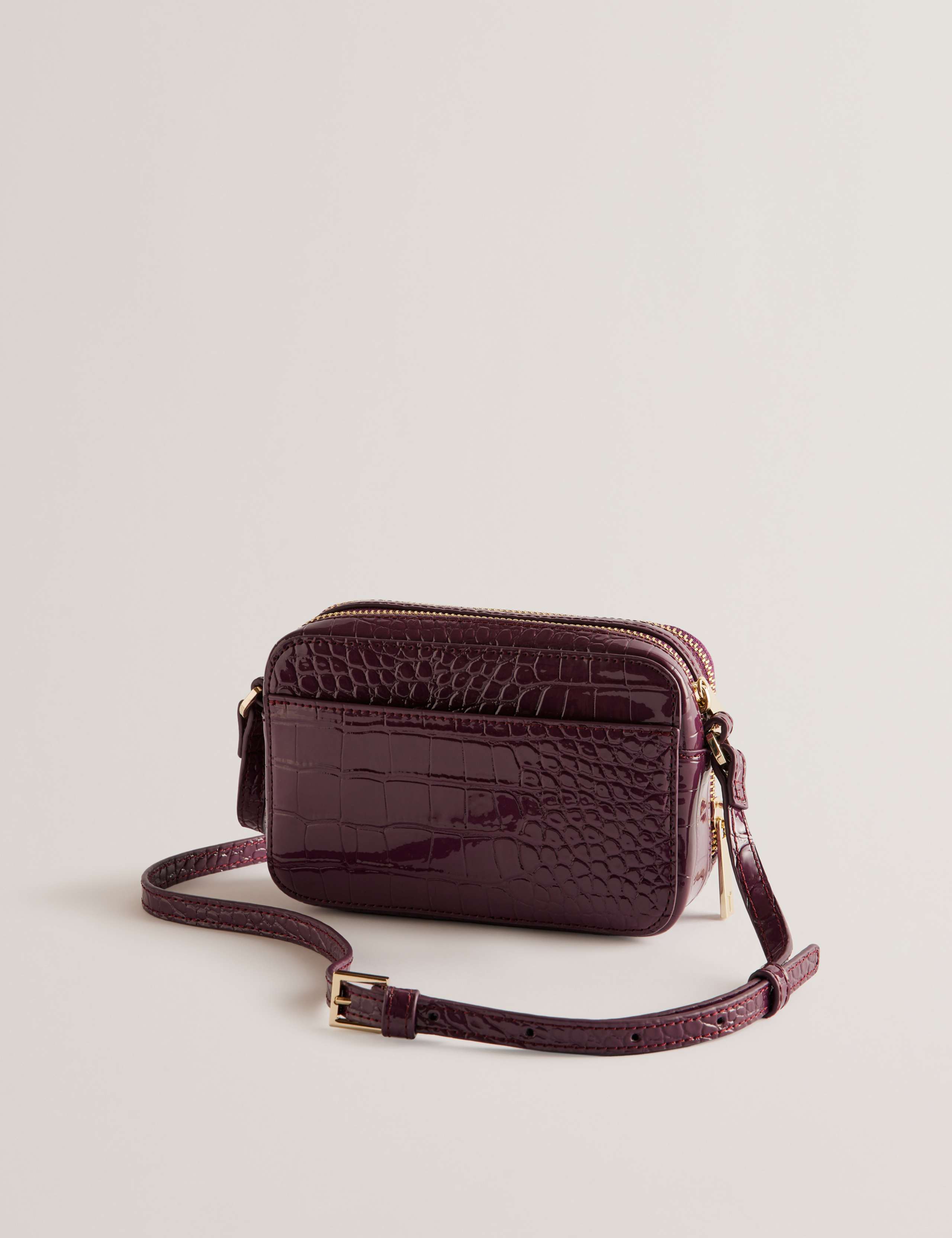 Leather Croc Effect Mini Camera Bag