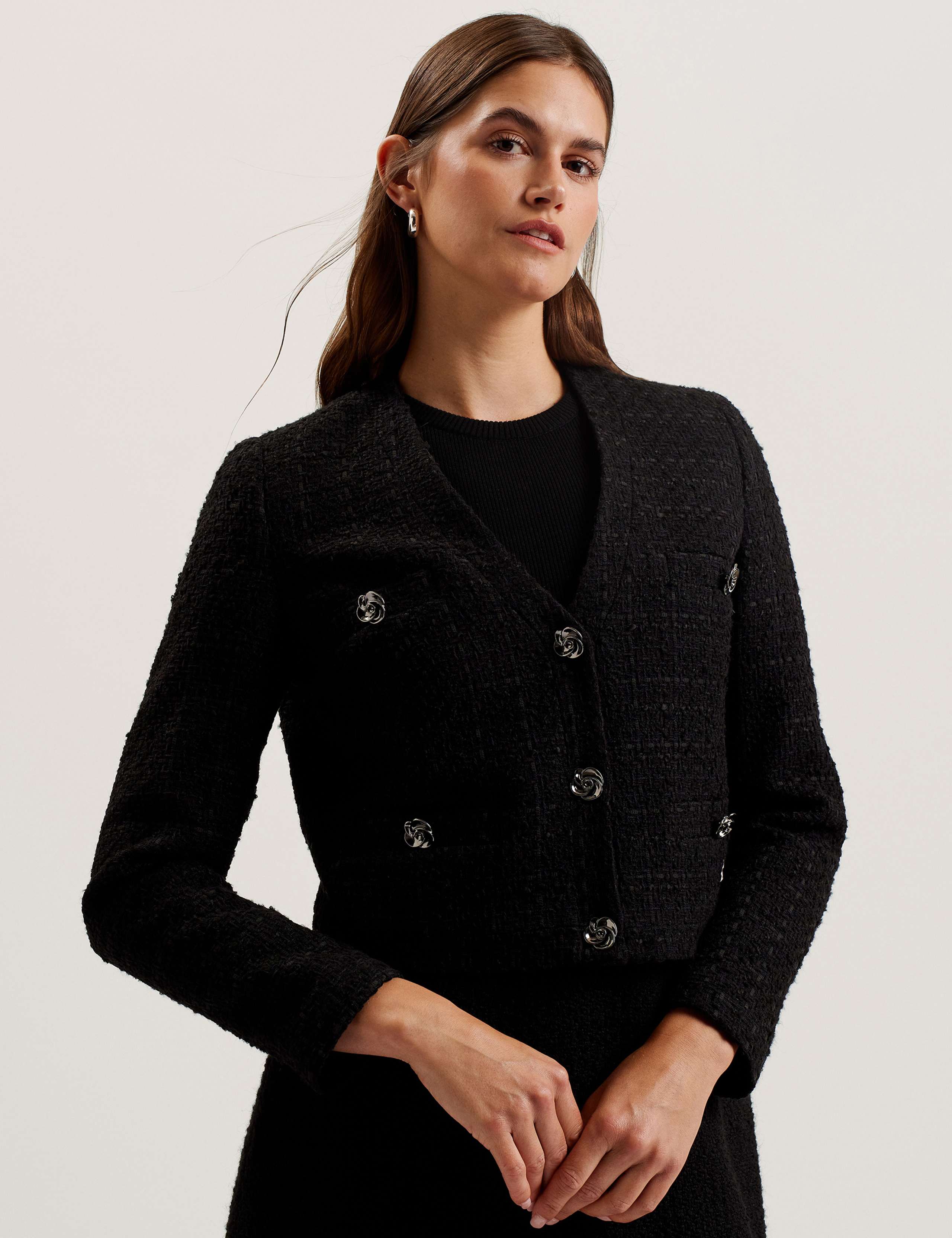 Textured Cropped Blazer